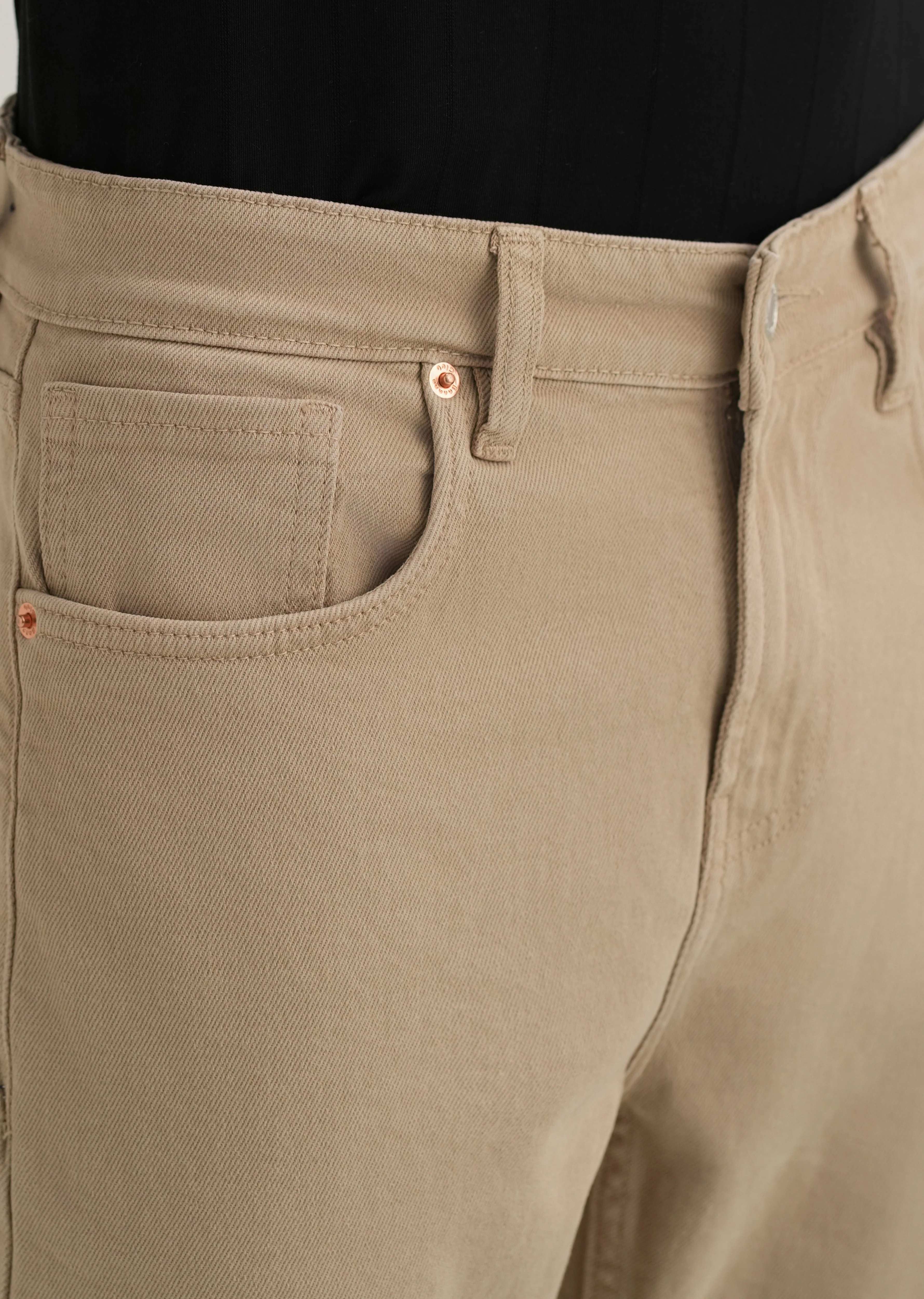 Ash Beige Carrot Fit Denim - Image 5