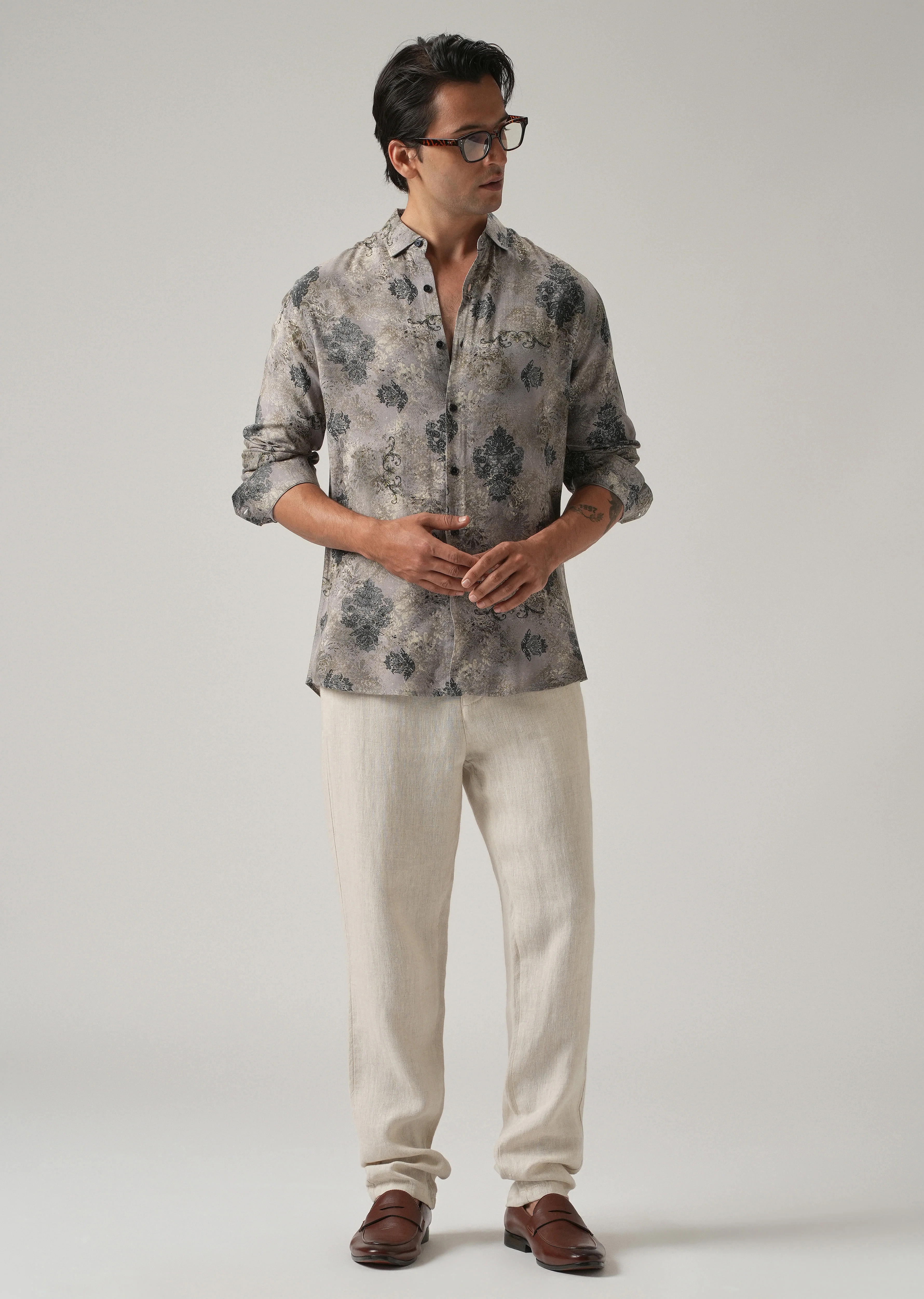 Ash Floral Print Feather Shirt - Image 6