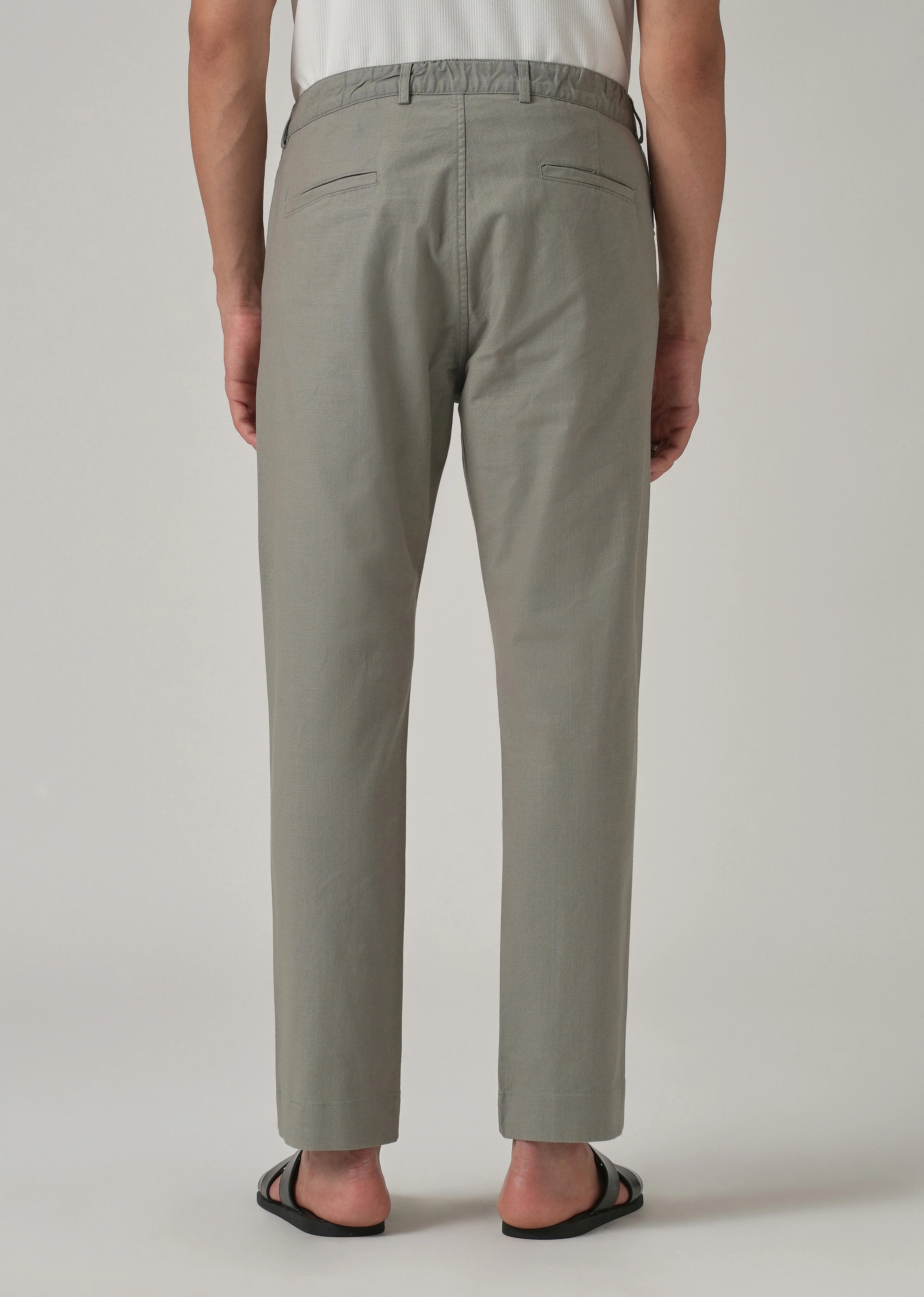 Ash Grey Cotton Trouser - Image 2