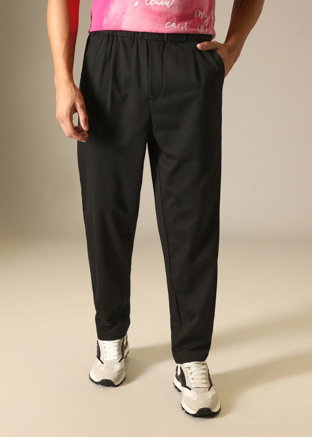 Aura Black Regular Fit Trouser - Image 3