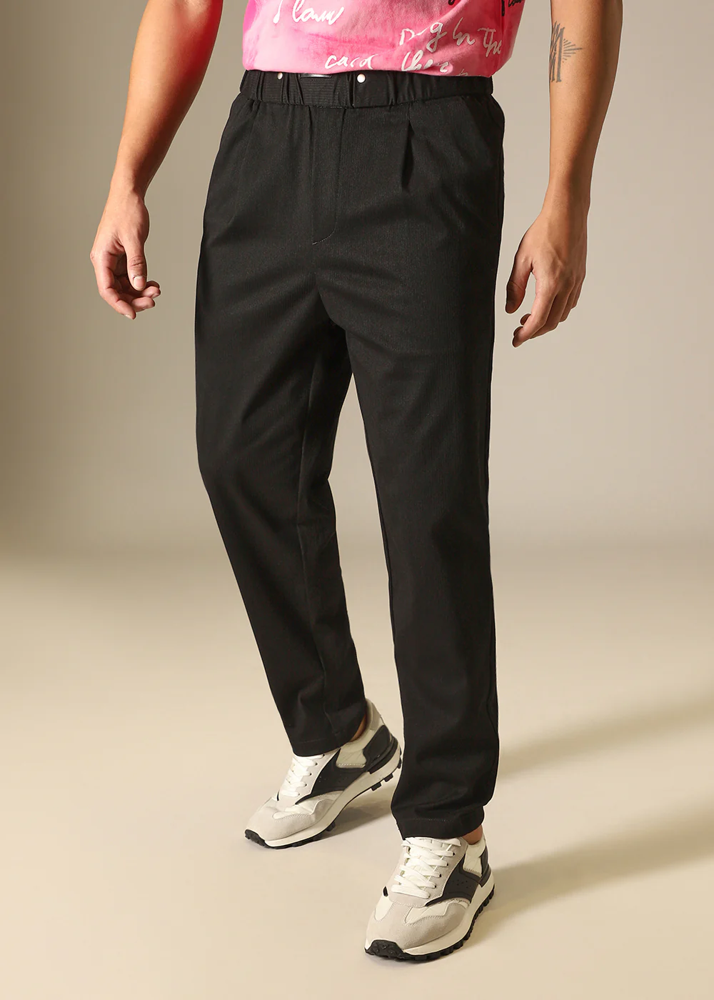 Aura Black Regular Fit Trouser - Image 5