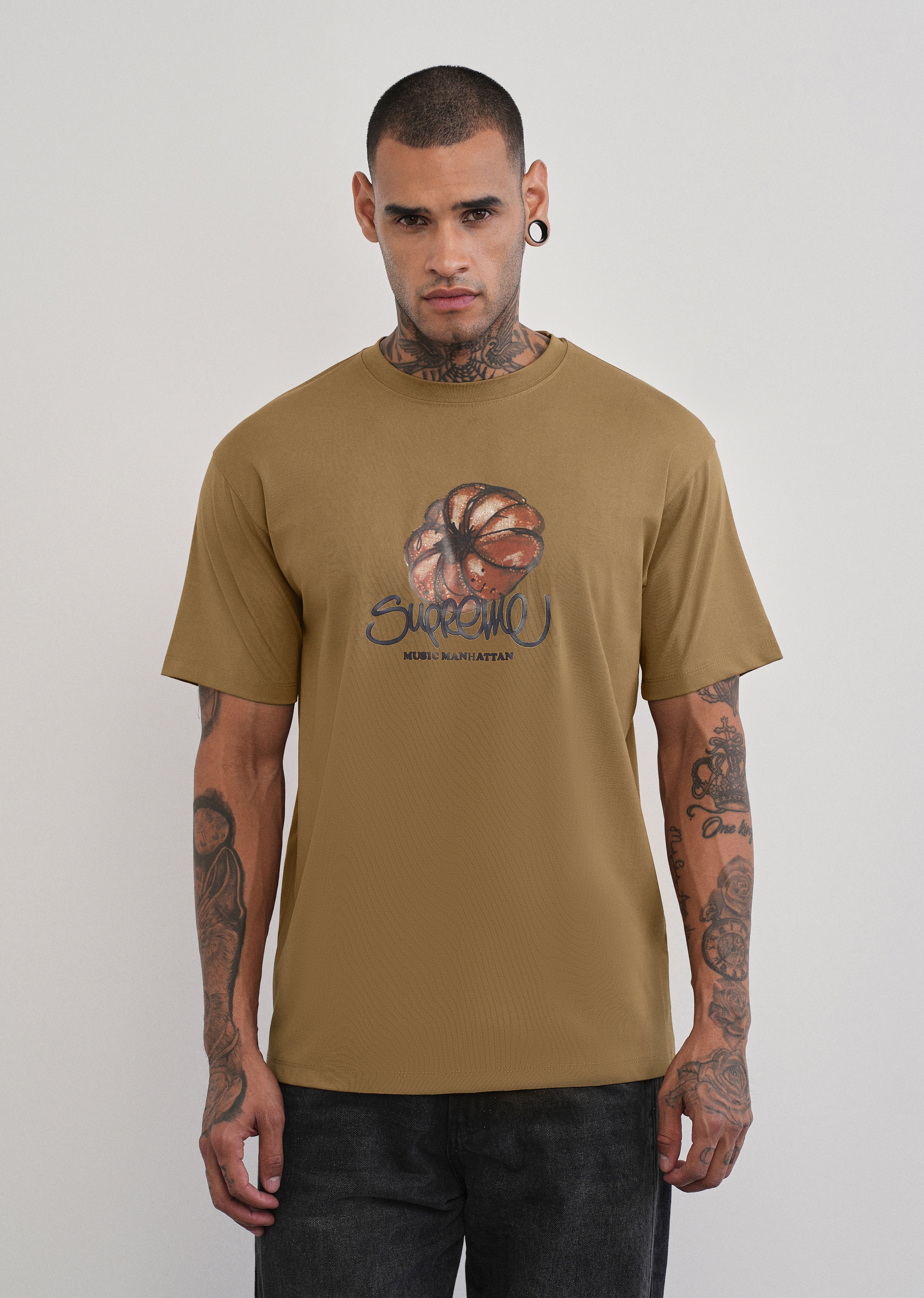 Autumn Khaki Brown T-shirt - Image 3