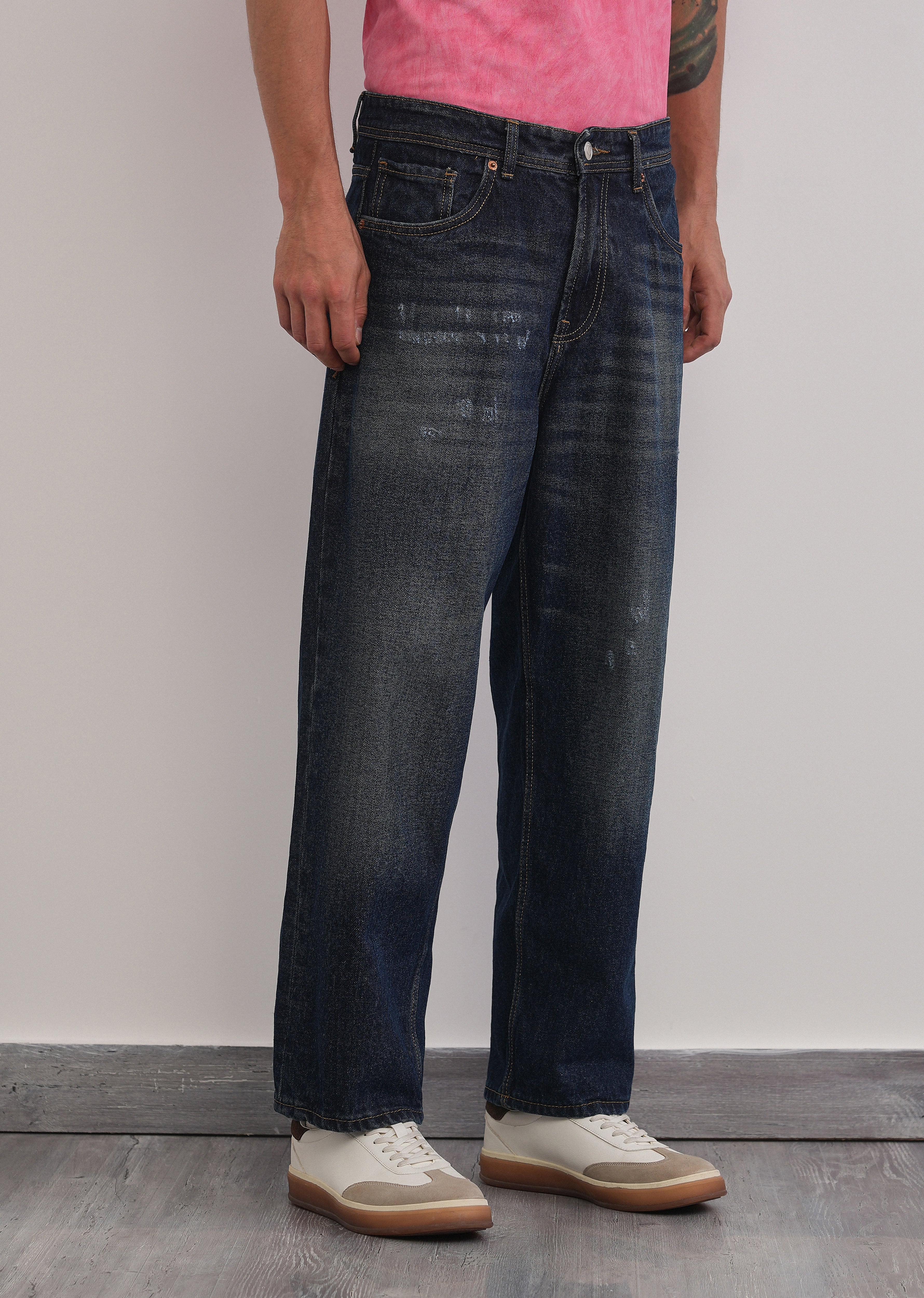 Baggy Fit Classic Dark Blue Jeans - Image 4