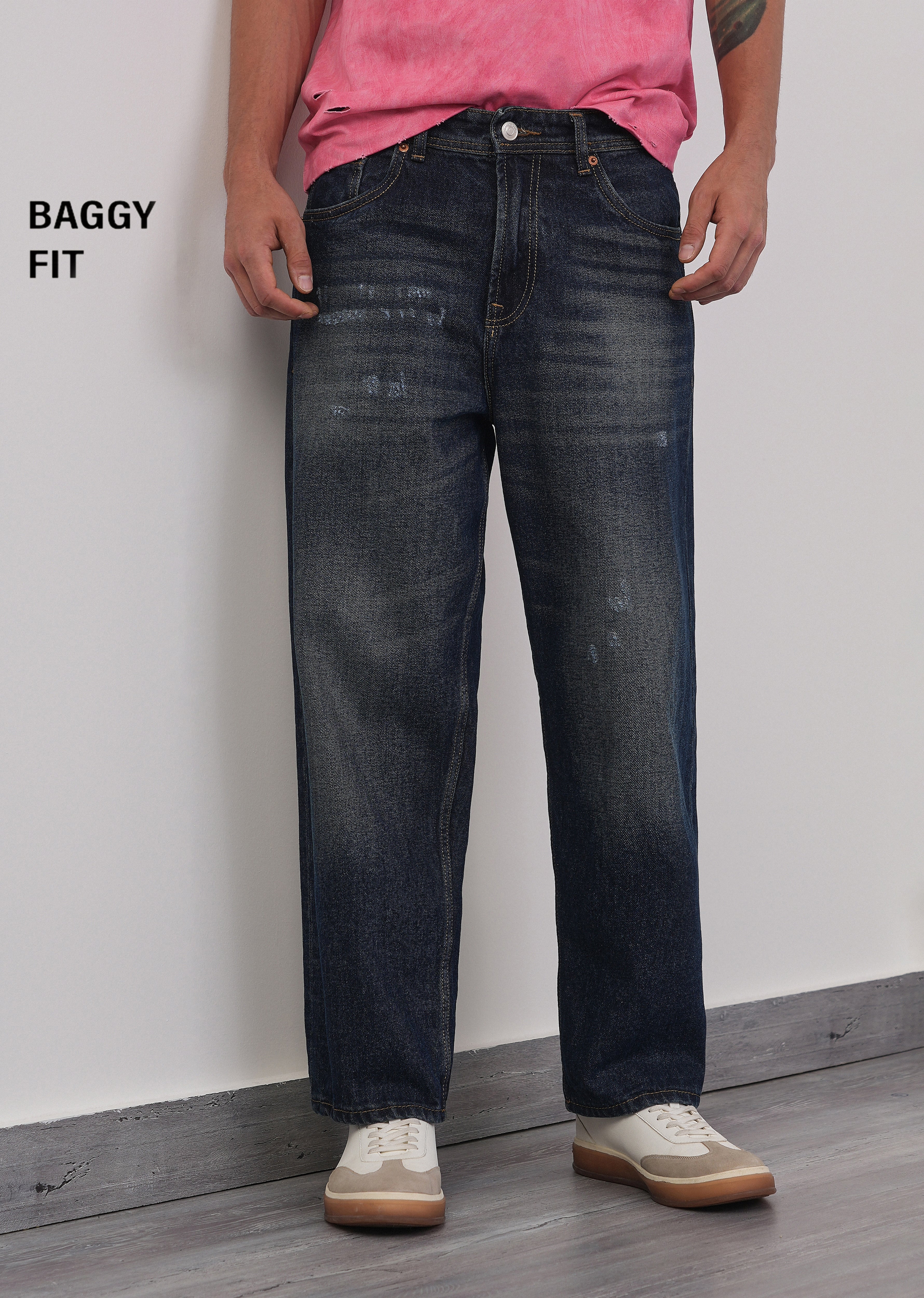 Baggy Fit Classic Dark Blue Jeans - Image 7