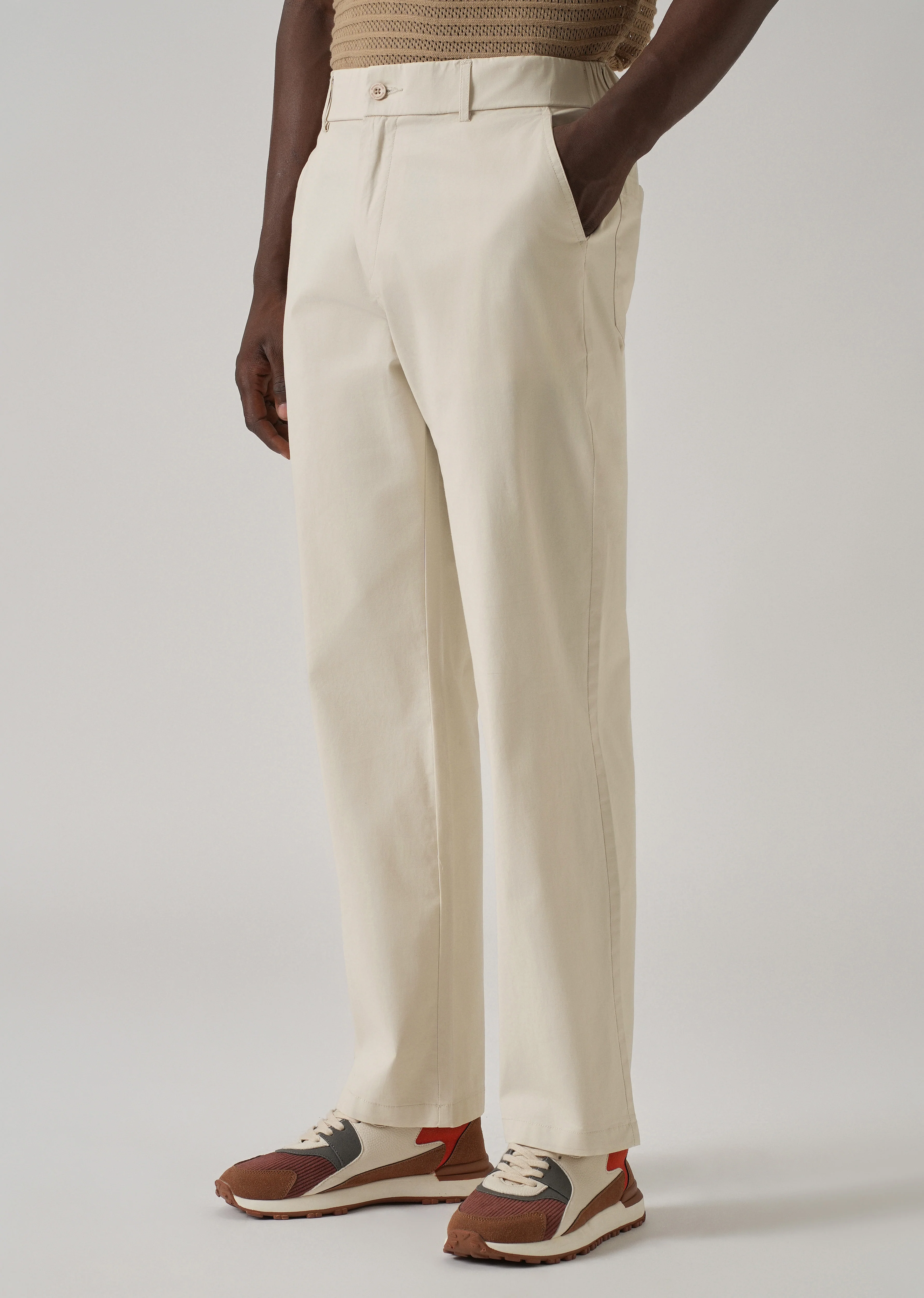 Baggy Fit Cream Chinos - Image 4