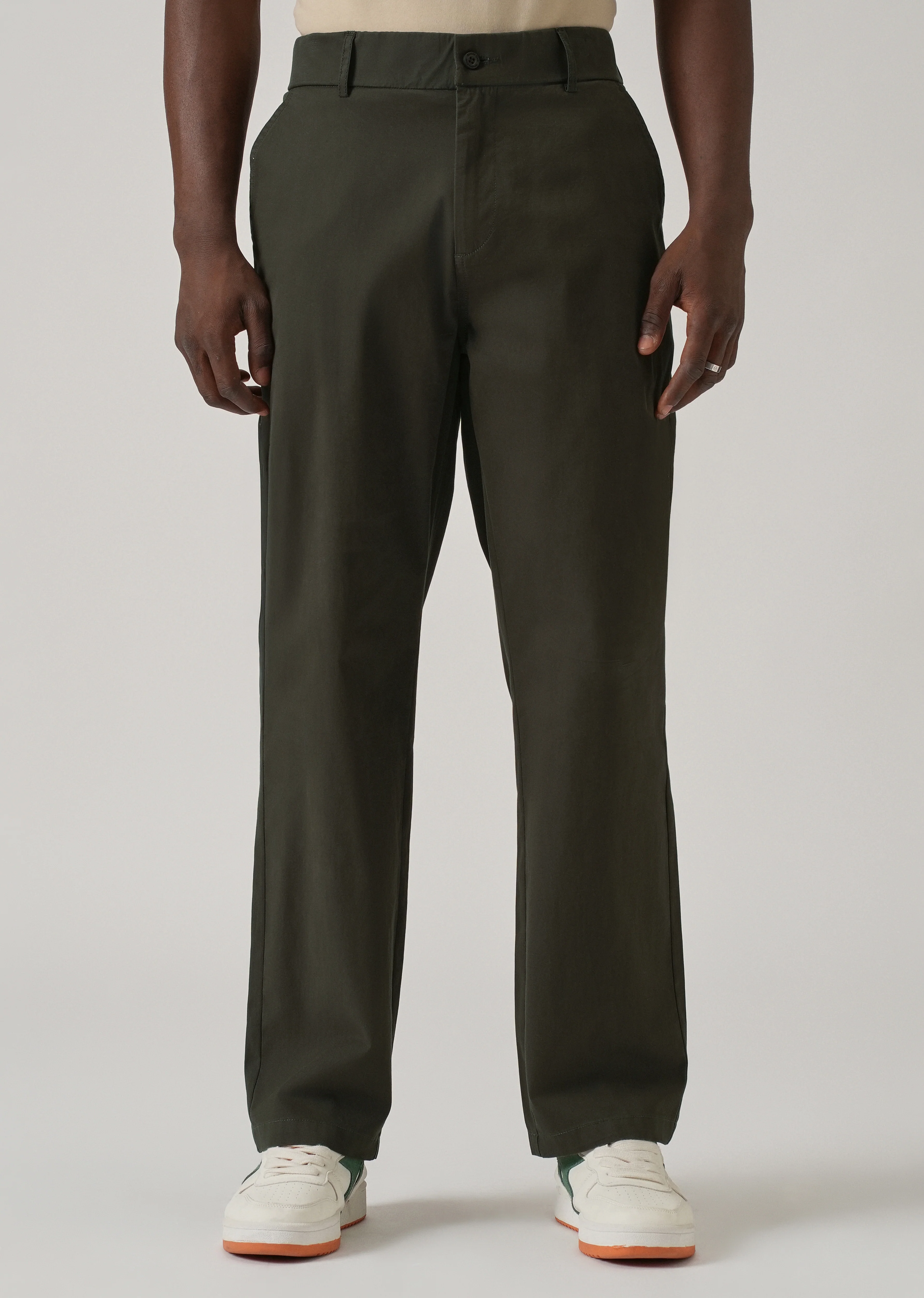 Baggy Fit Fern Green Chinos - Image 3