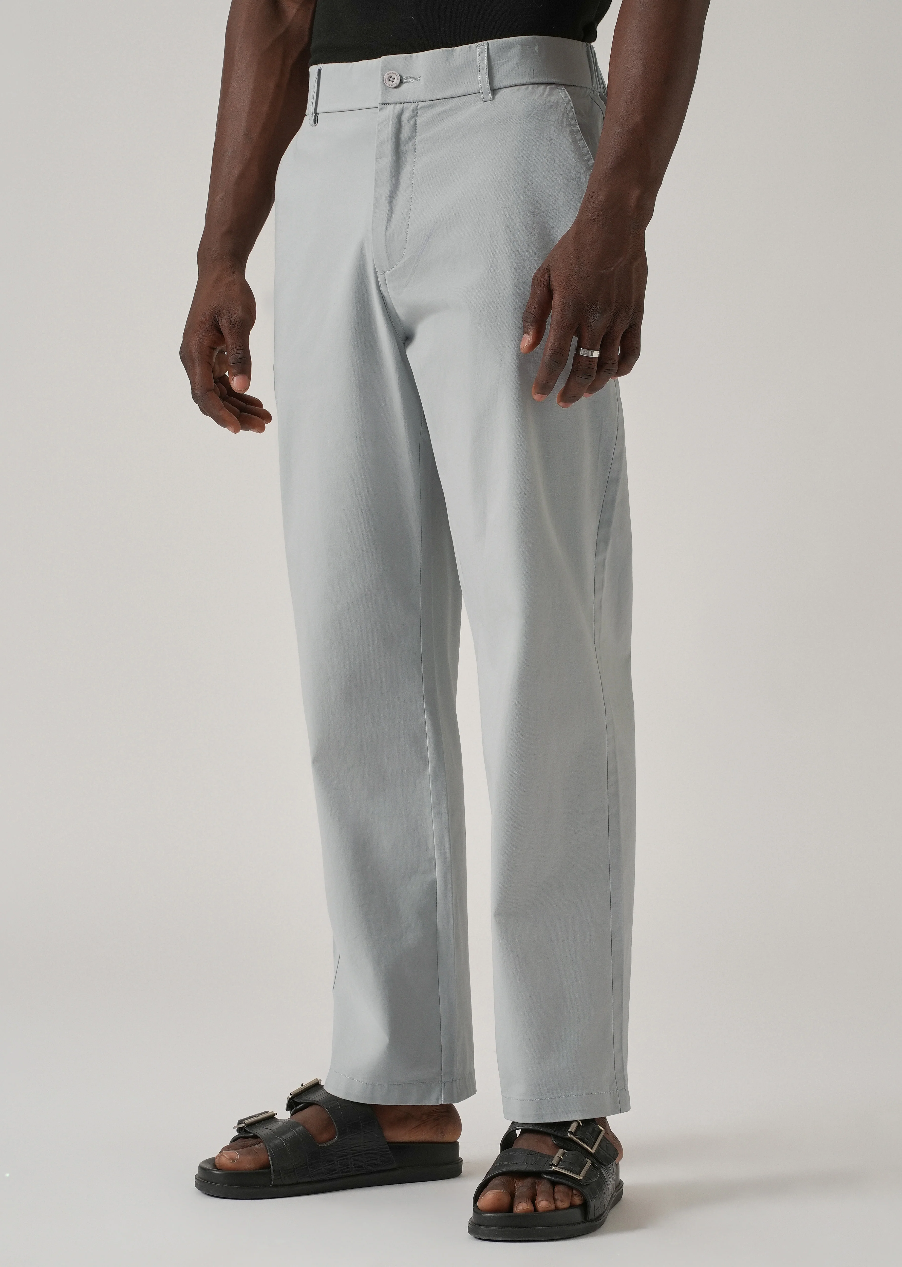 Baggy Fit Light Grey Chinos - Image 4