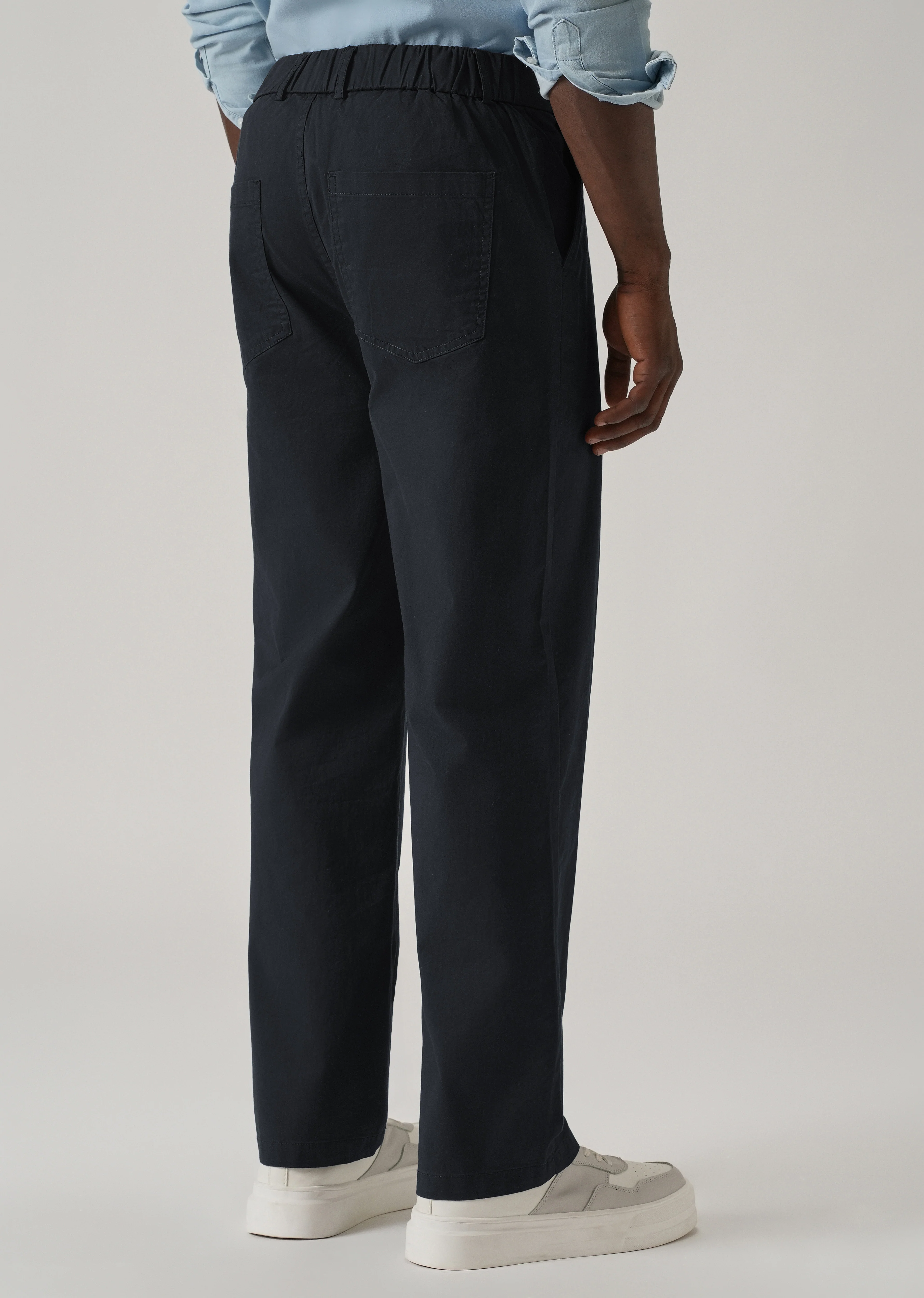 Baggy Fit Navy Blue Chinos - Image 2