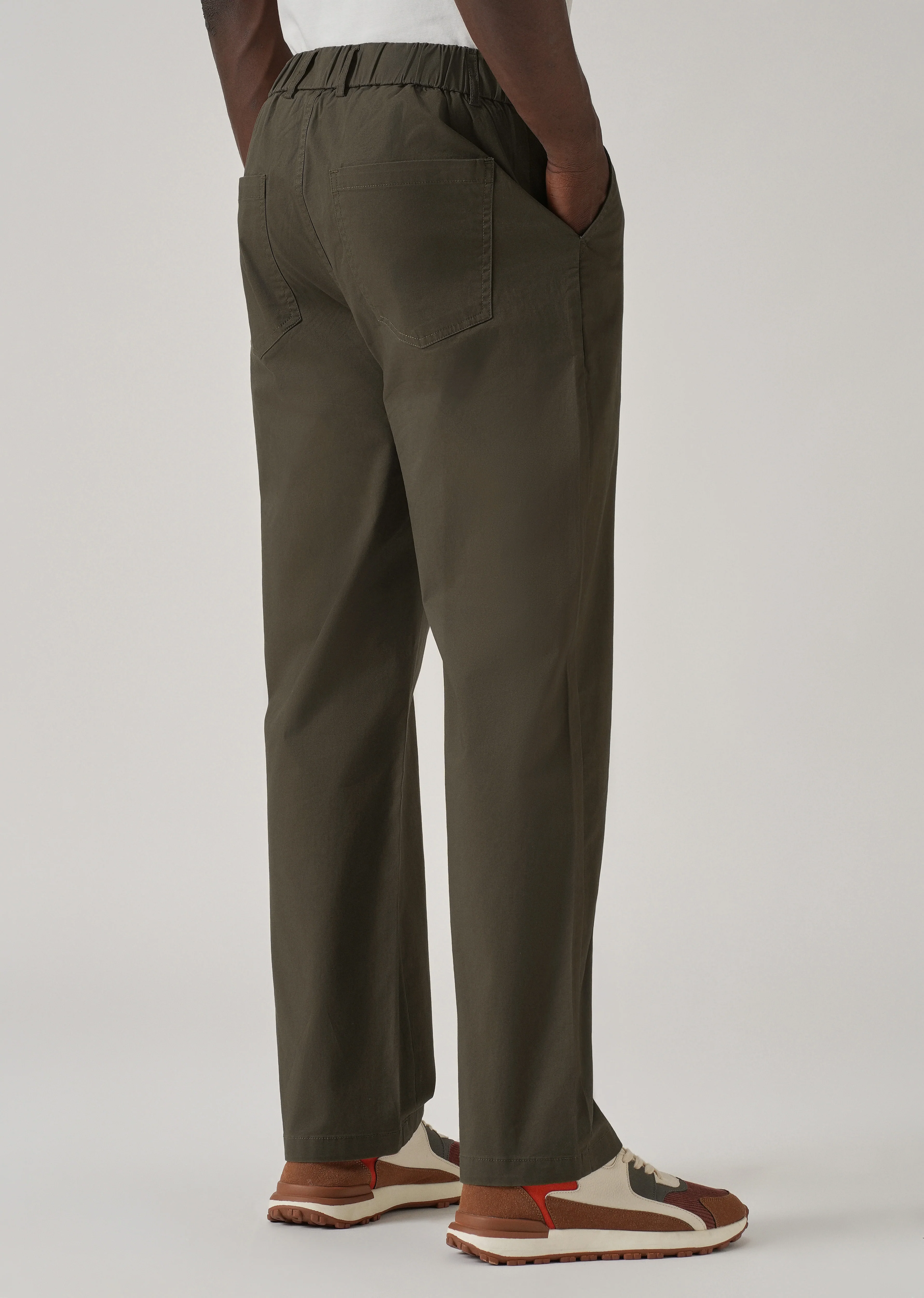Baggy Fit Olive Green Chinos - Image 2