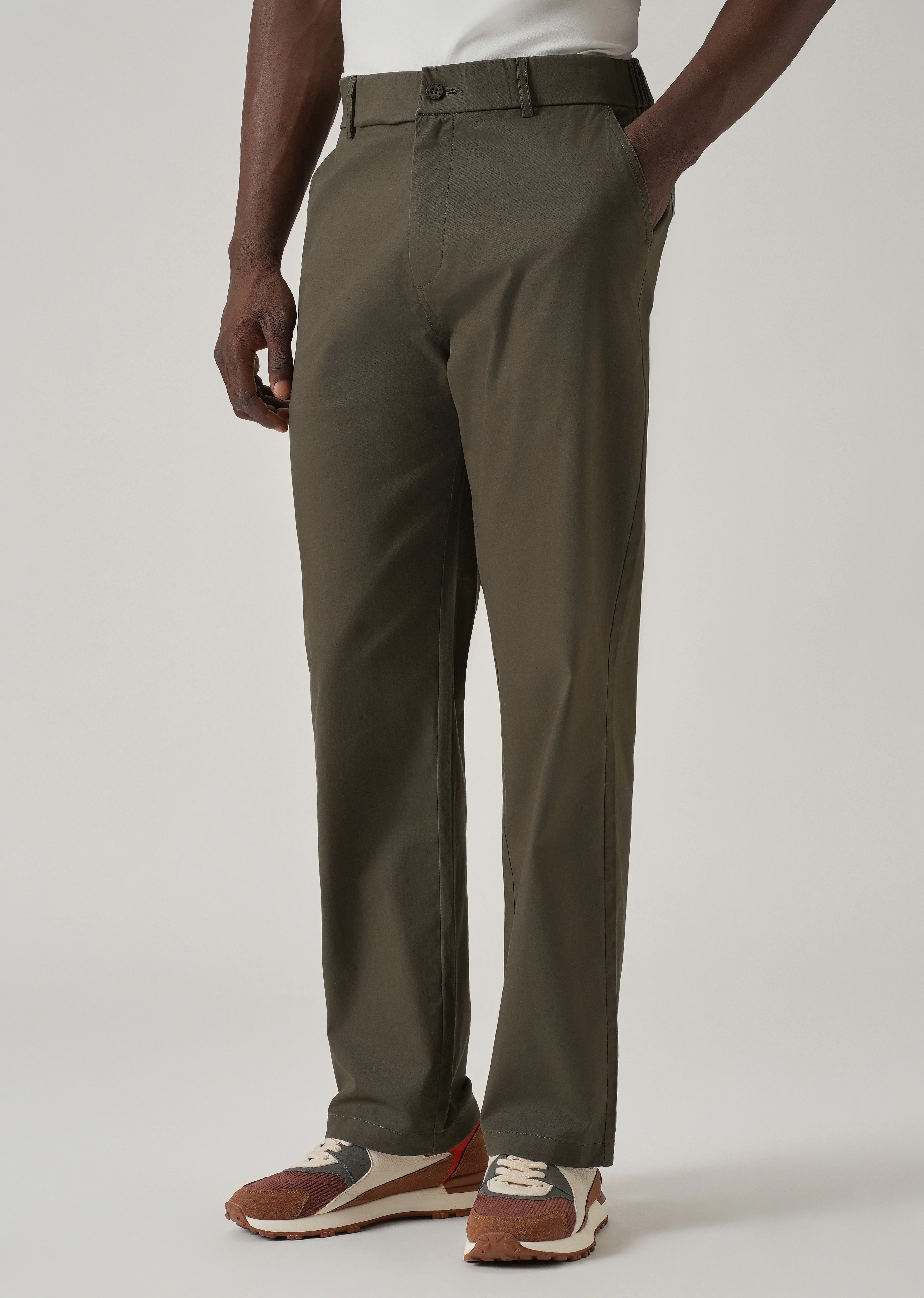 Baggy Fit Olive Green Chinos - Image 4