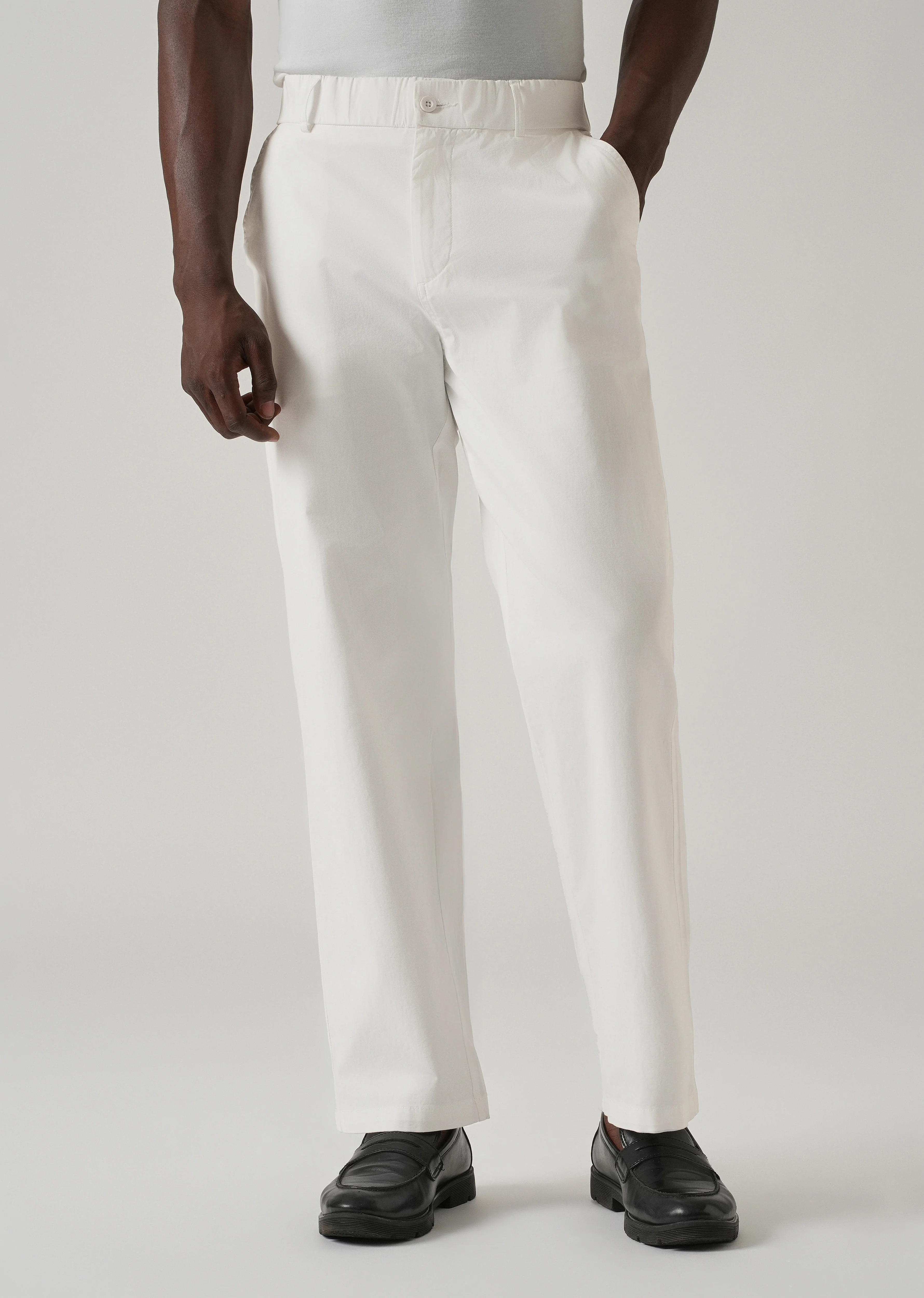 Baggy Fit White Chinos - Image 3
