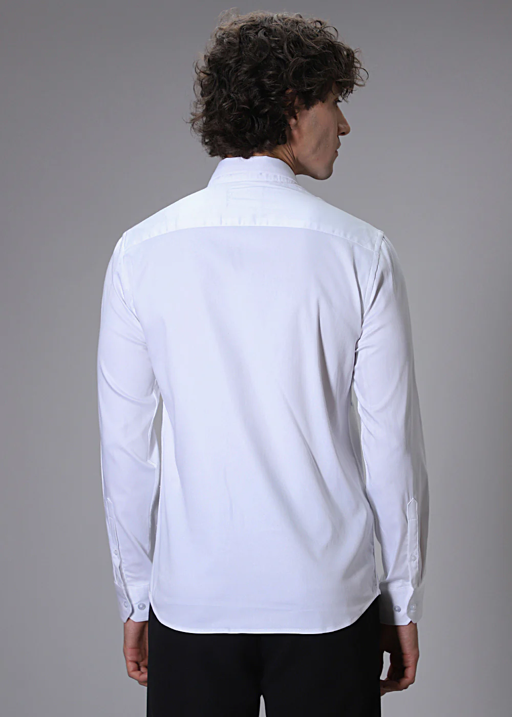 Bamboo Embroidery White Designer Shirt - Image 4