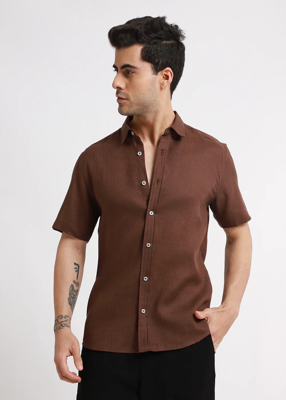 Batiste Brown Linen shirt - Image 3