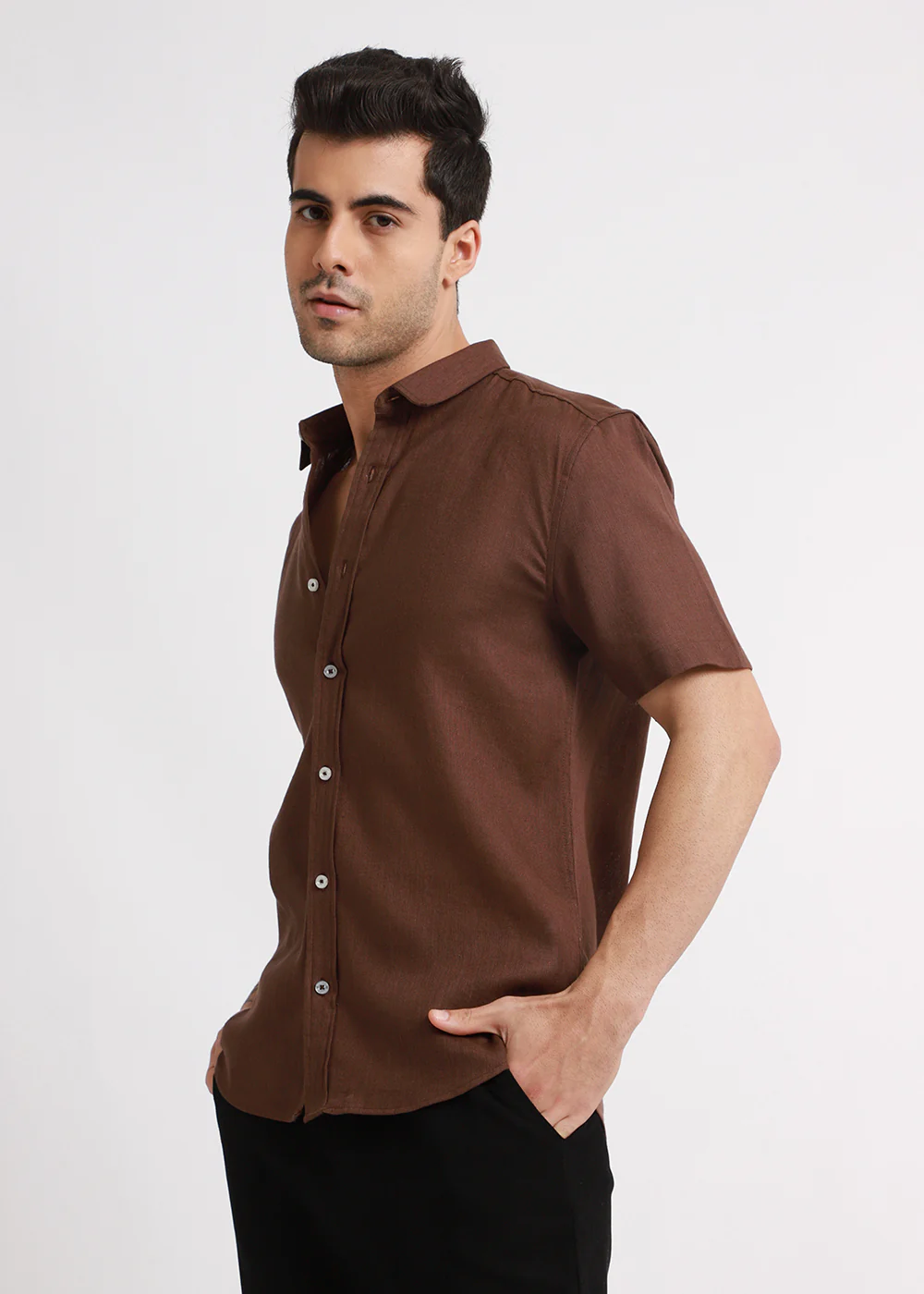 Batiste Brown Linen shirt - Image 4