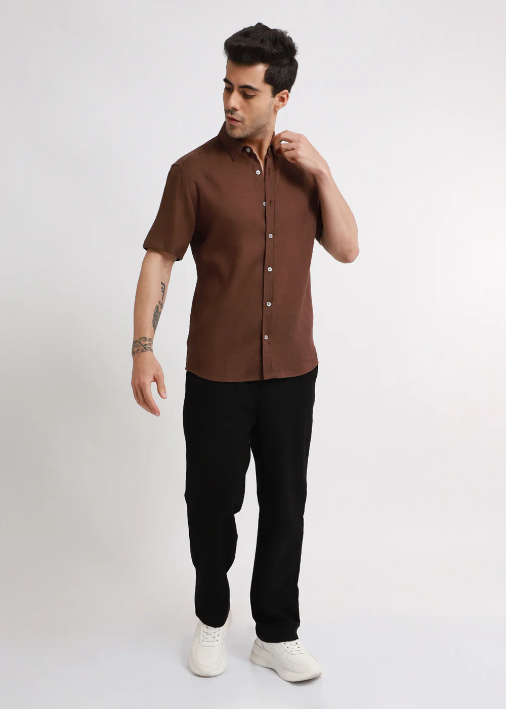 Batiste Brown Linen shirt - Image 6
