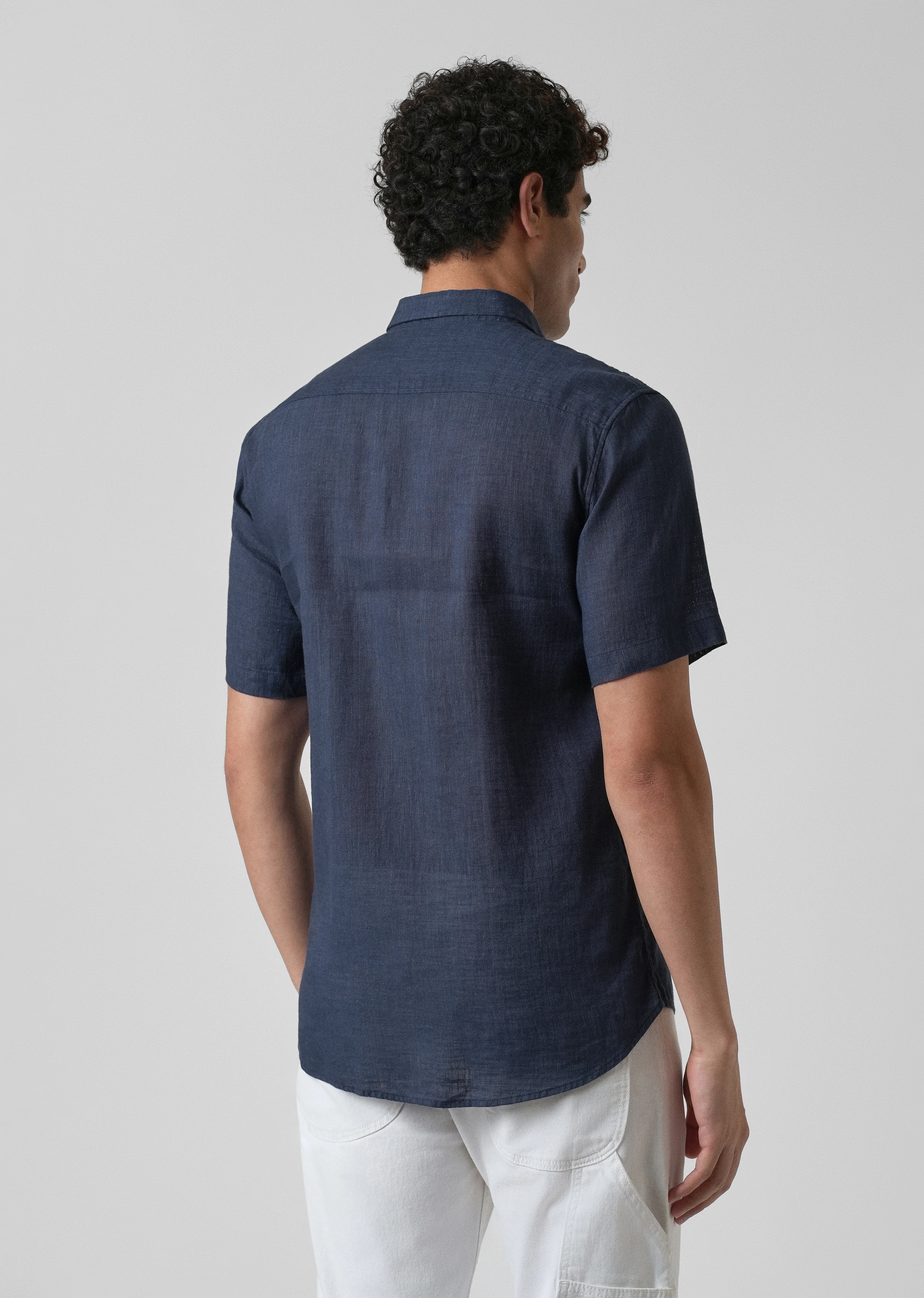Batiste Dark Blue Linen shirt - Image 2