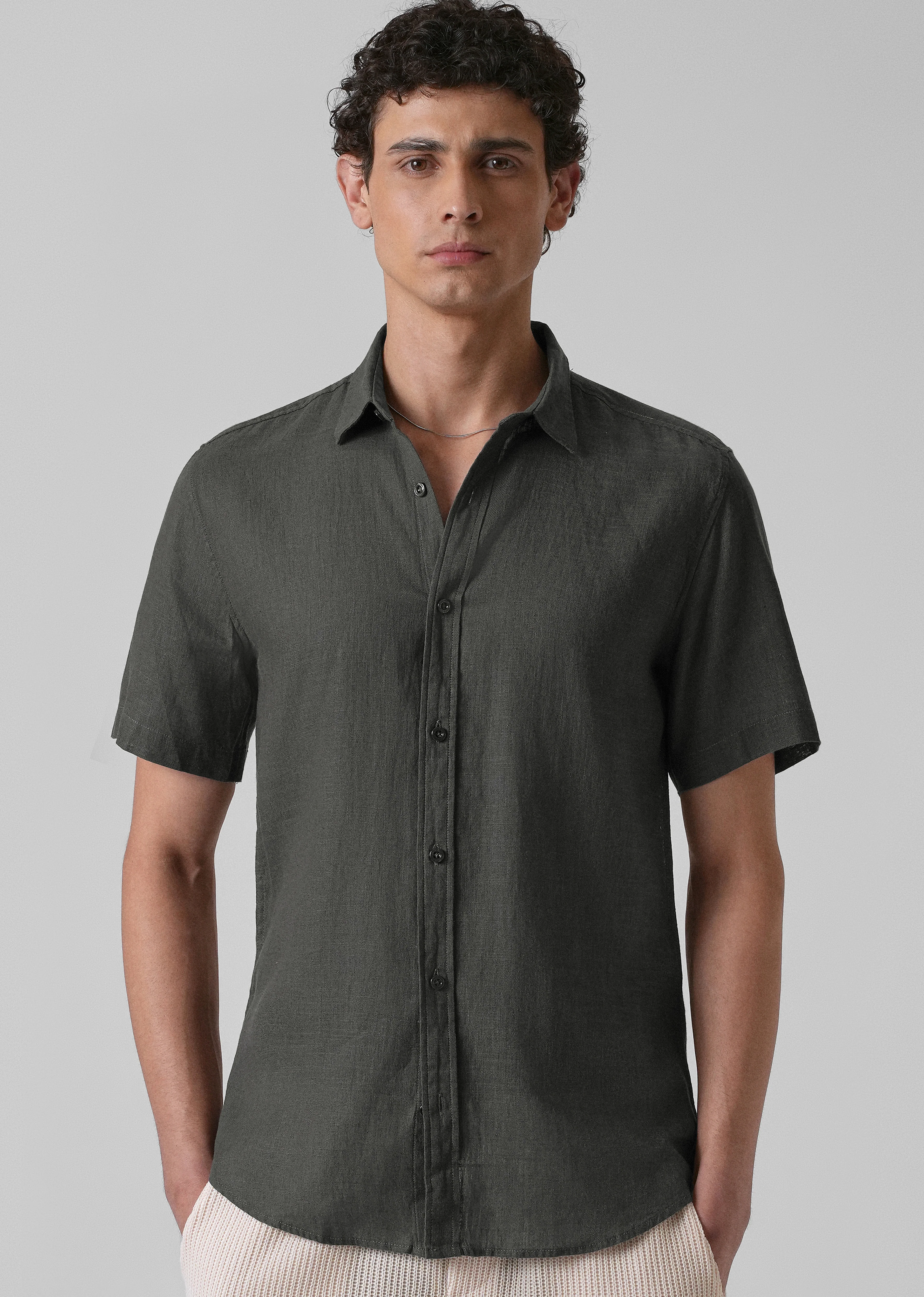 Batiste Gray Linen shirt - Image 7