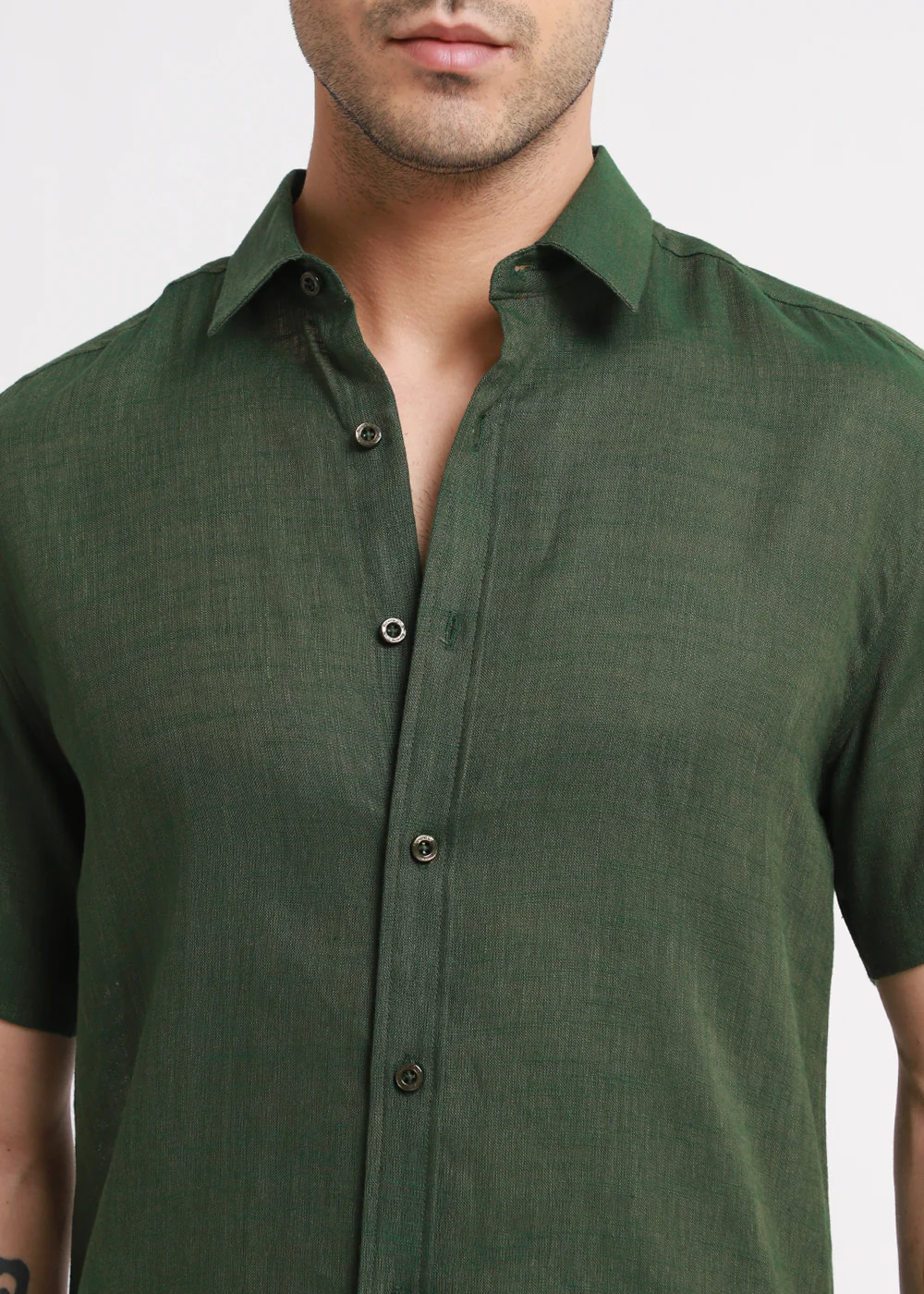Batiste Green Linen shirt - Image 2
