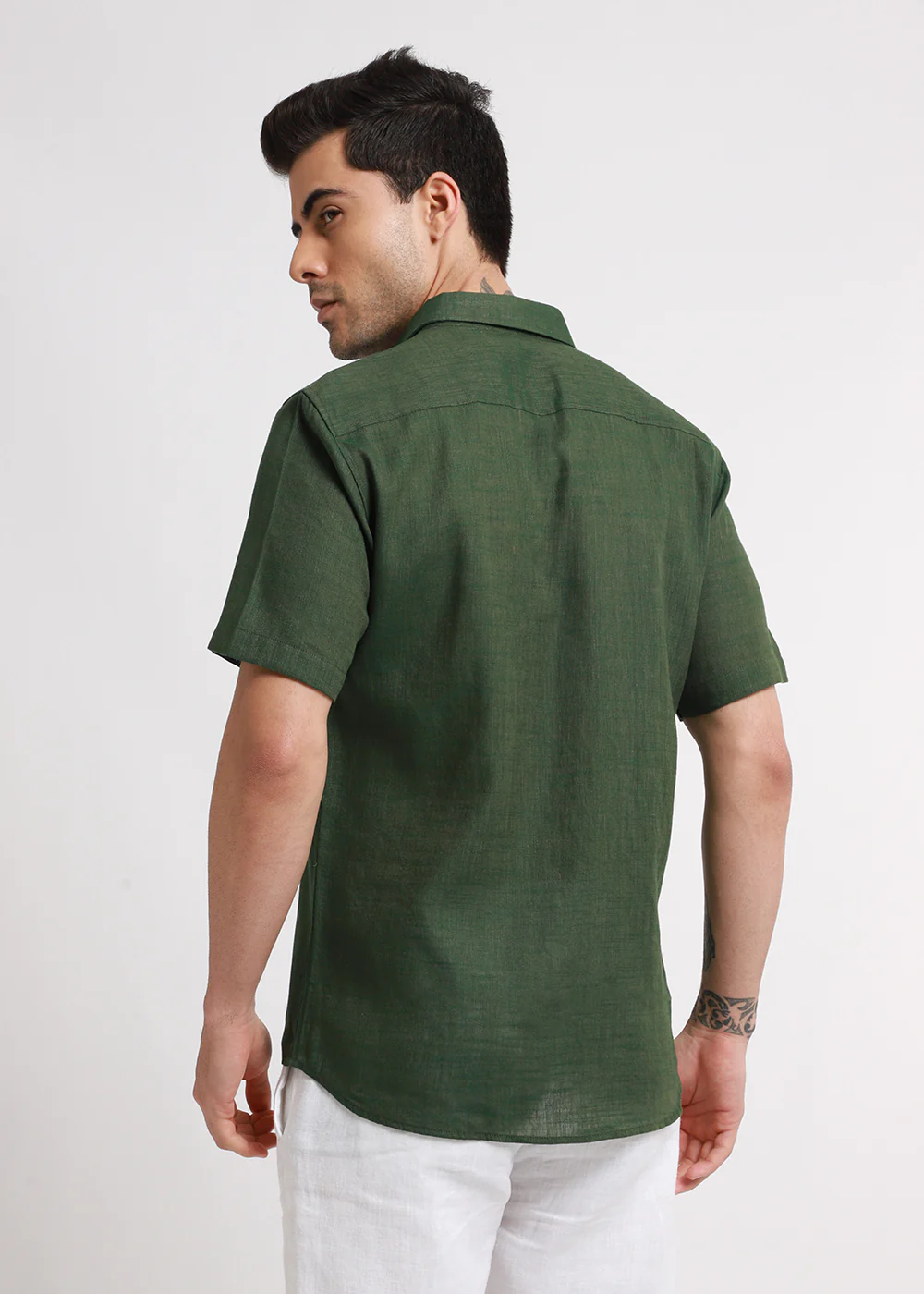 Batiste Green Linen shirt - Image 4