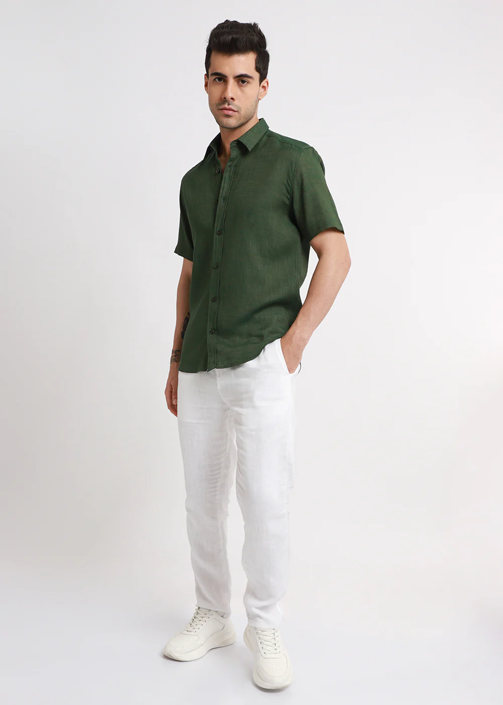 Batiste Green Linen shirt - Image 6