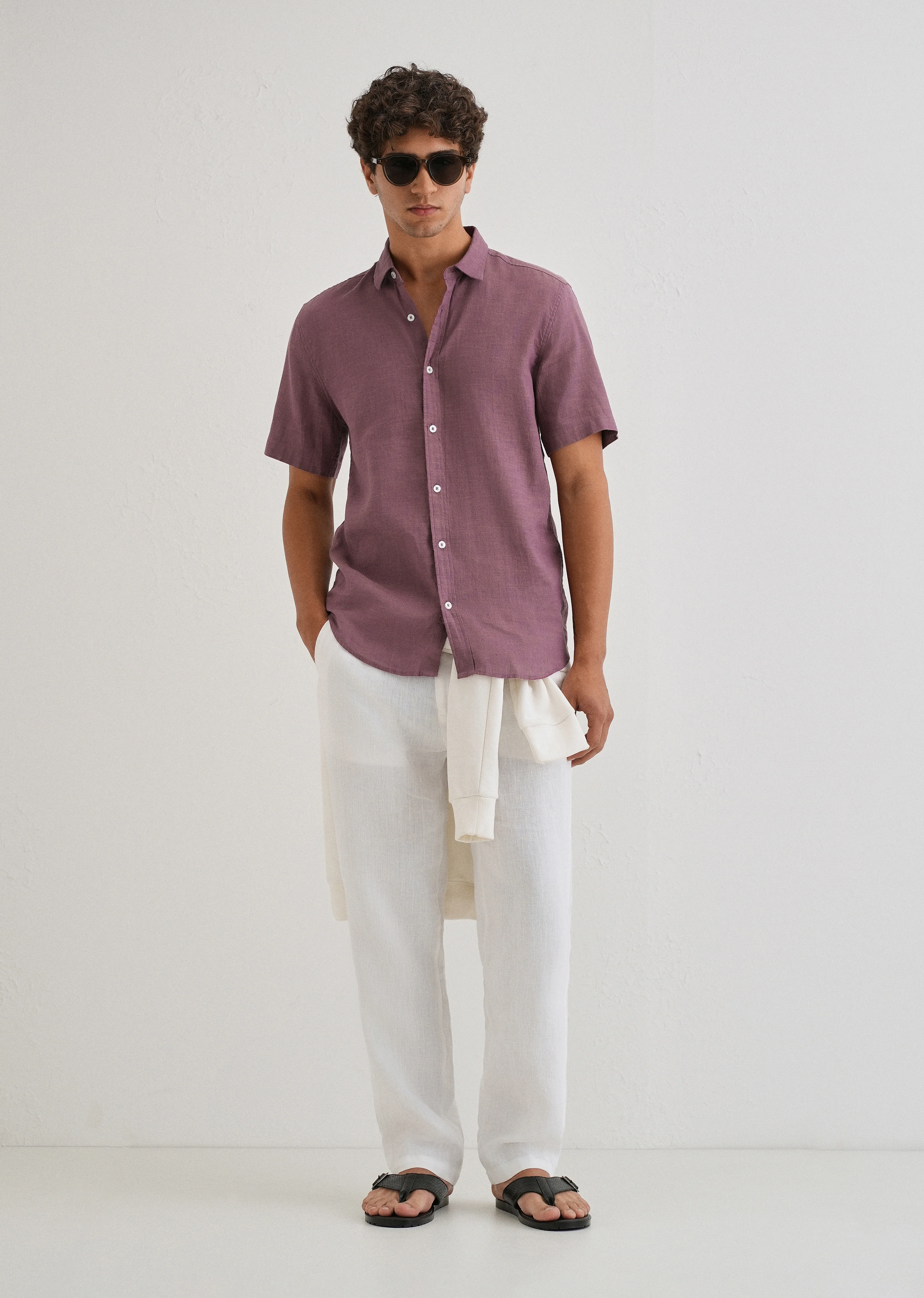 Batiste Violet Linen shirt - Image 6