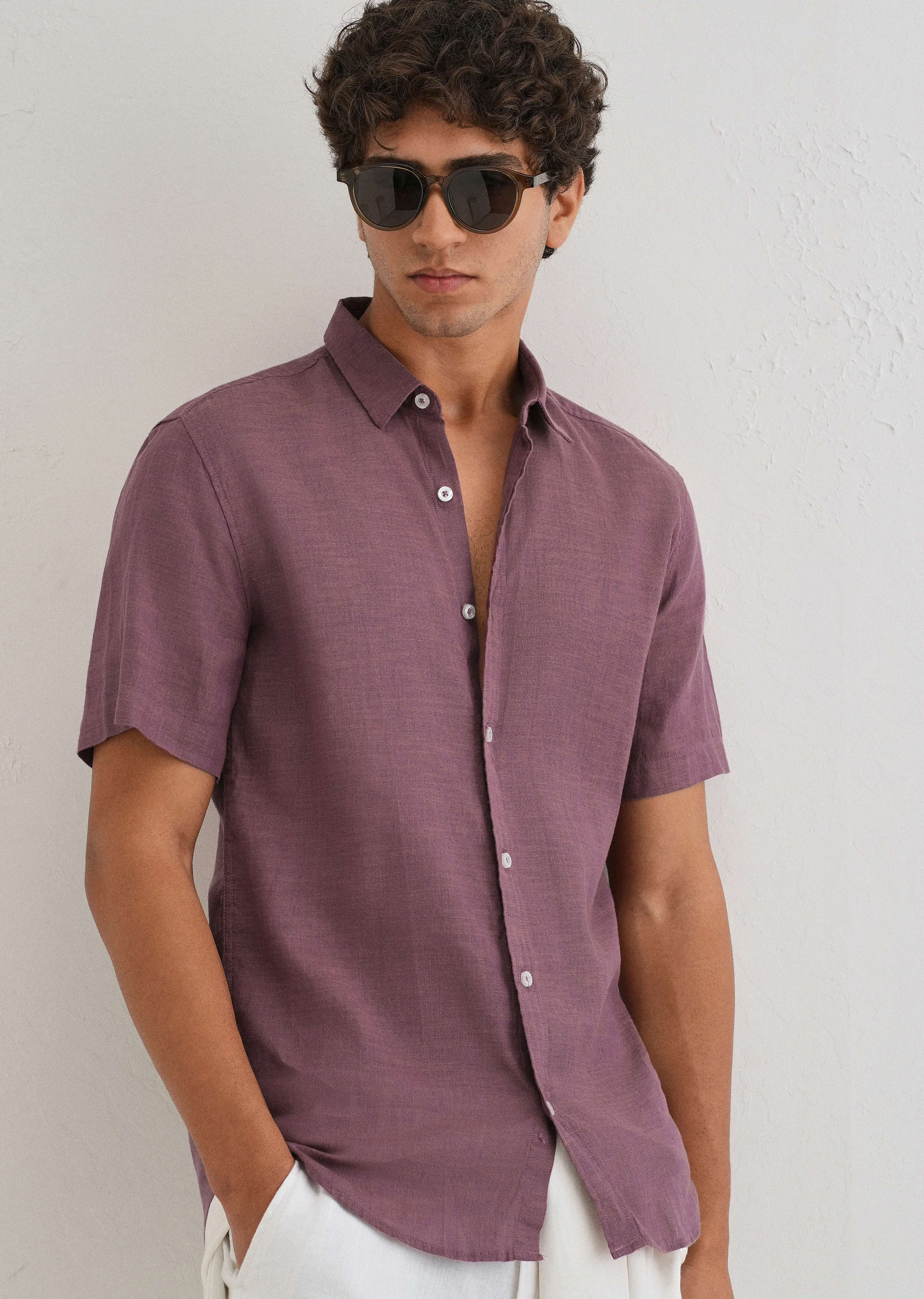 Batiste Violet Linen shirt - Image 7