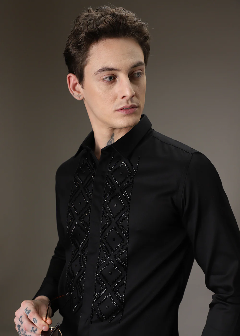 Beadazzleclub Black Designer Shirt - Image 2