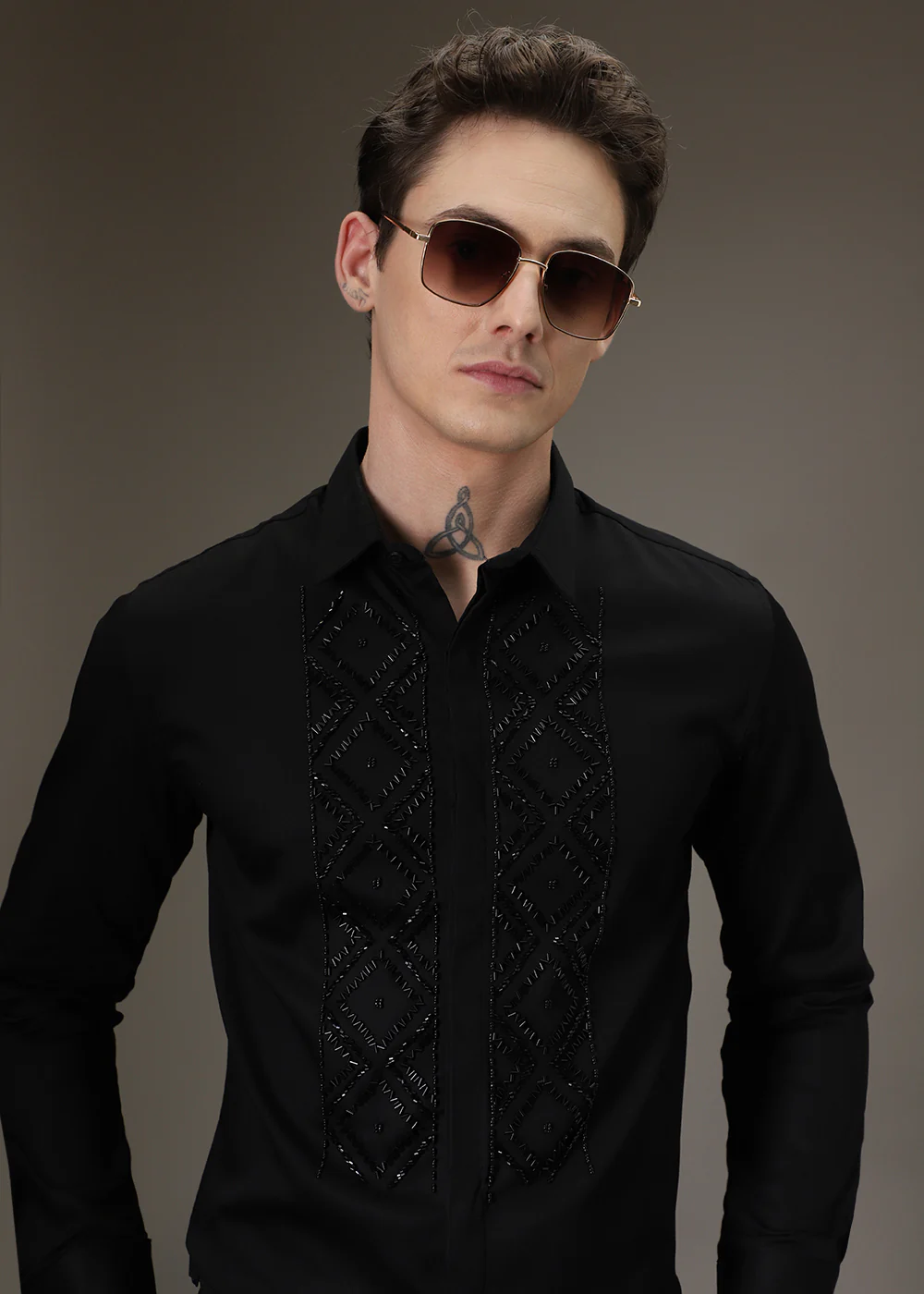 Beadazzleclub Black Designer Shirt - Image 7