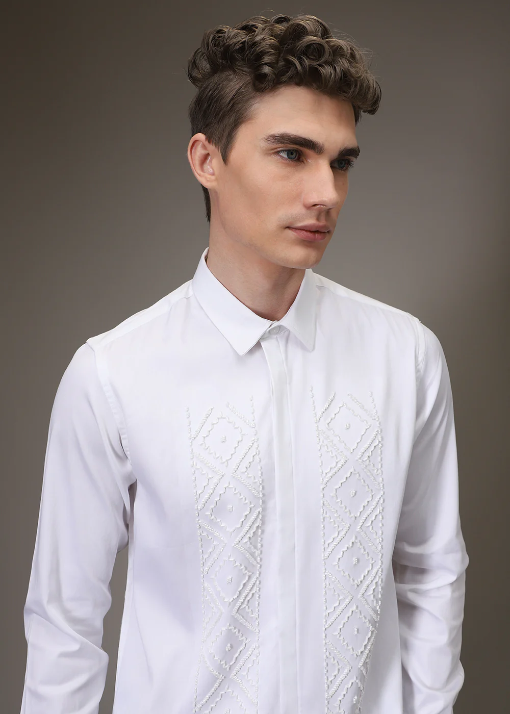 Beadazzleclub White Designer Shirt - Image 2