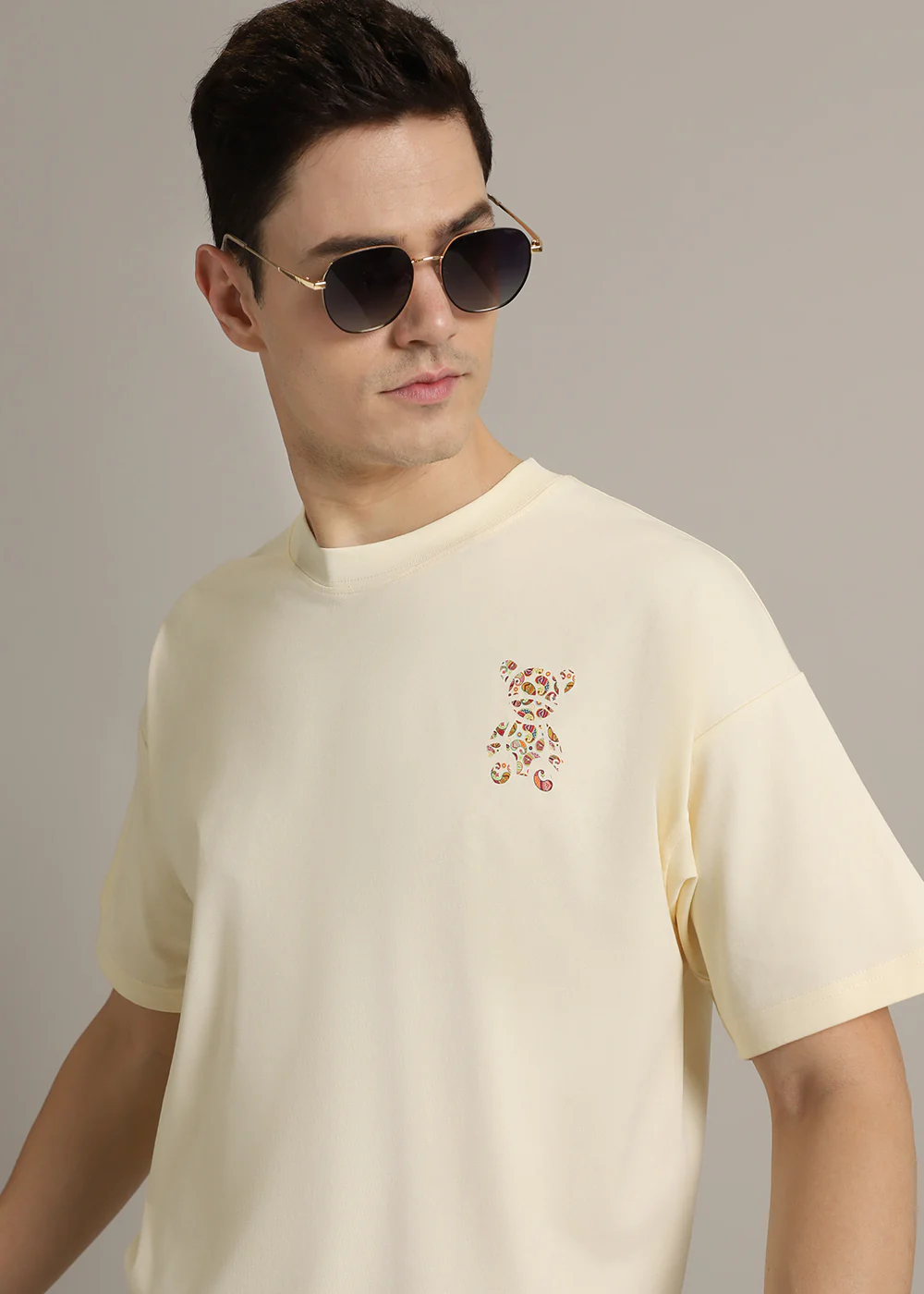 Bearsy Paisley Cream Oversized T-shirt - Image 7