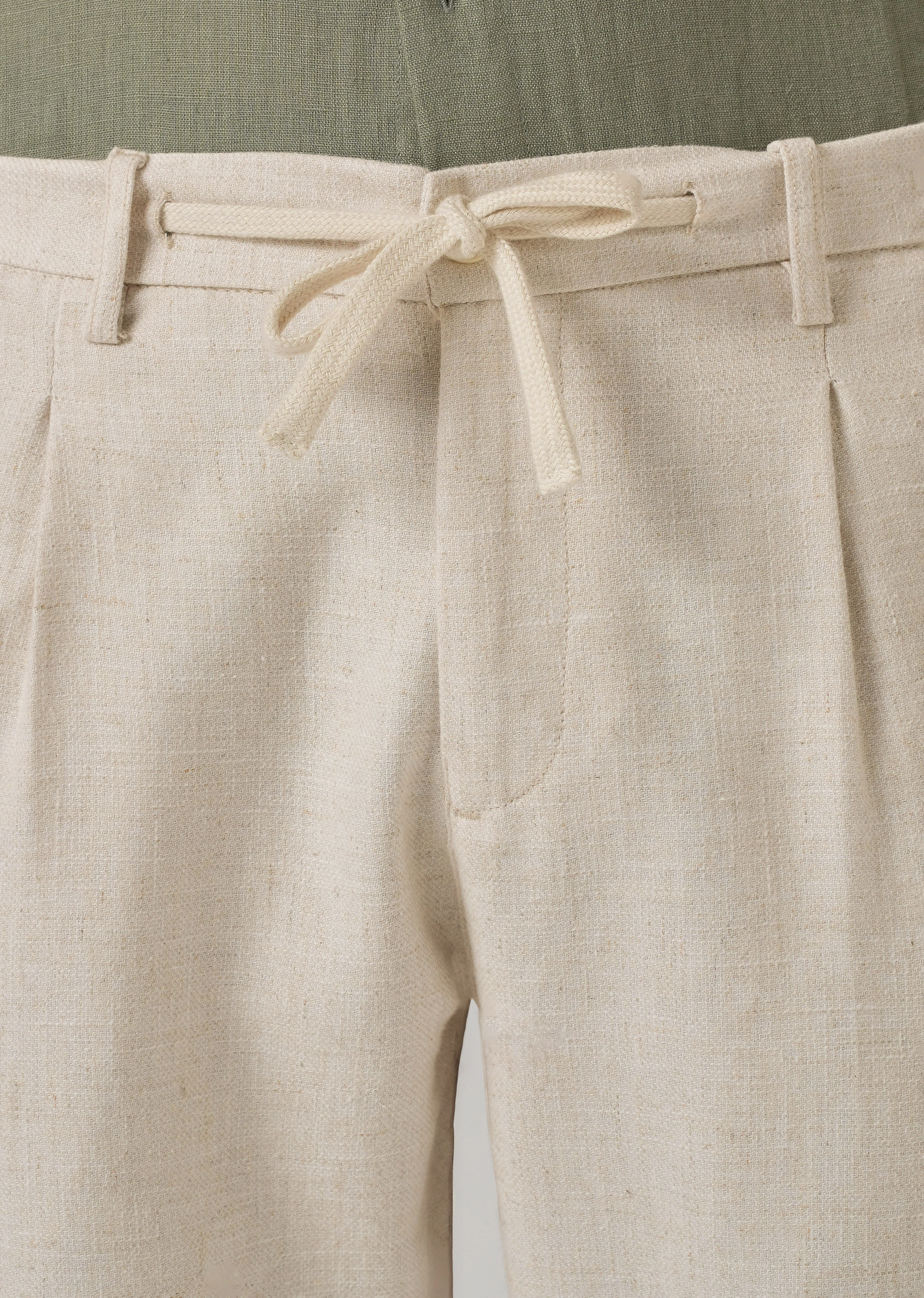Beige Blended Linen Pant - Image 6