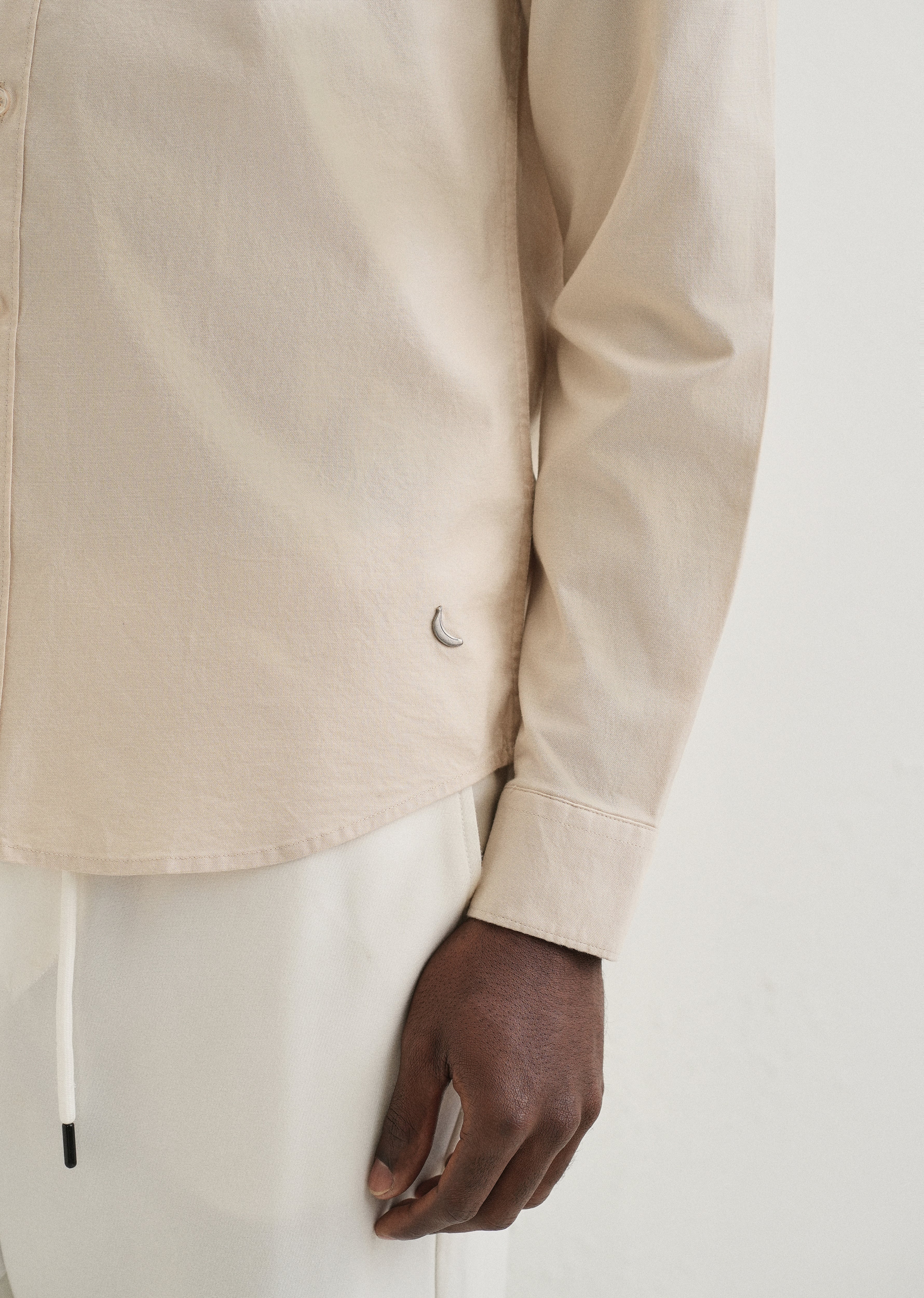 Beige Contrast Placket Shirt - Image 2