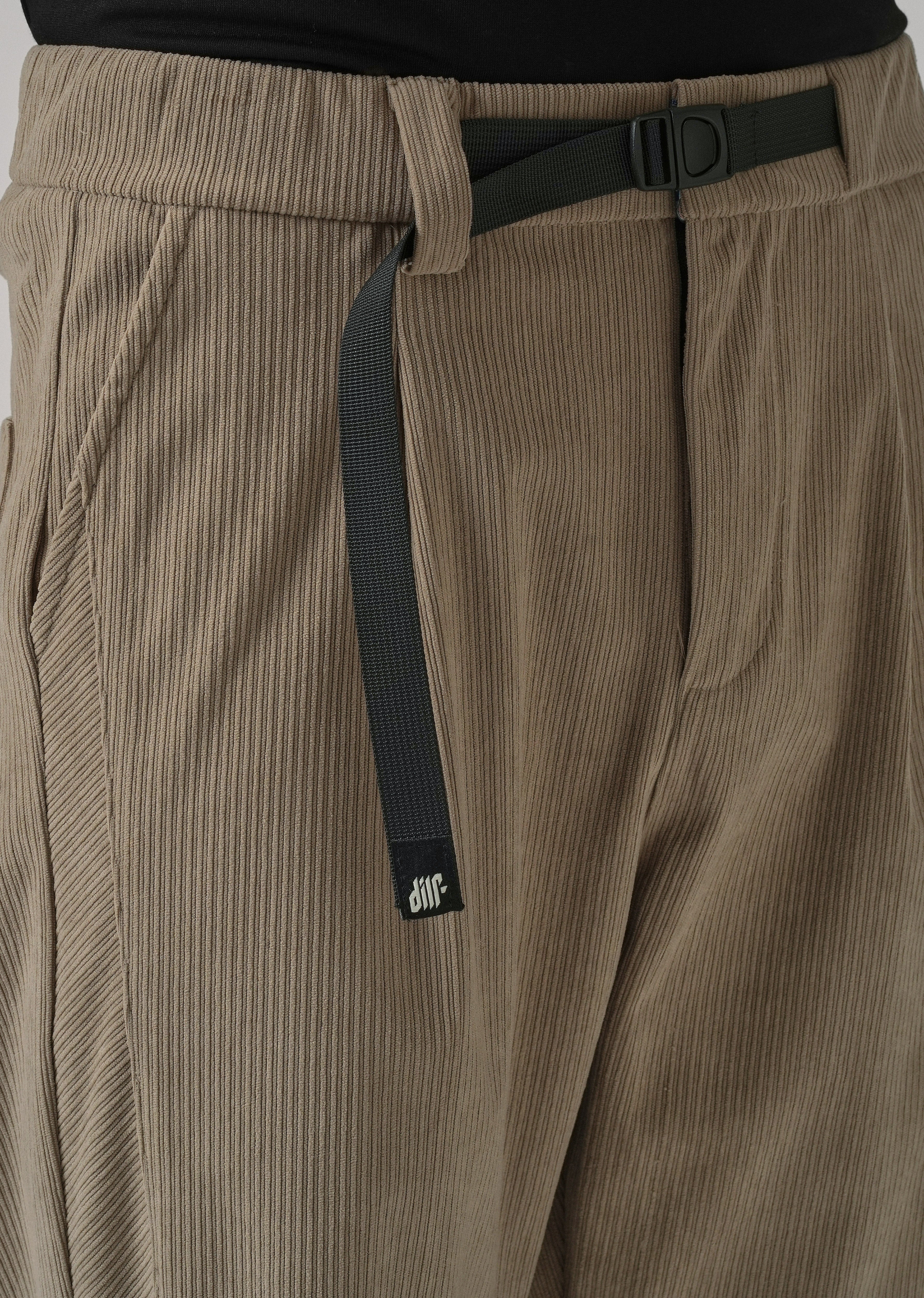 Beige Corduroy Belted Pant - Image 5