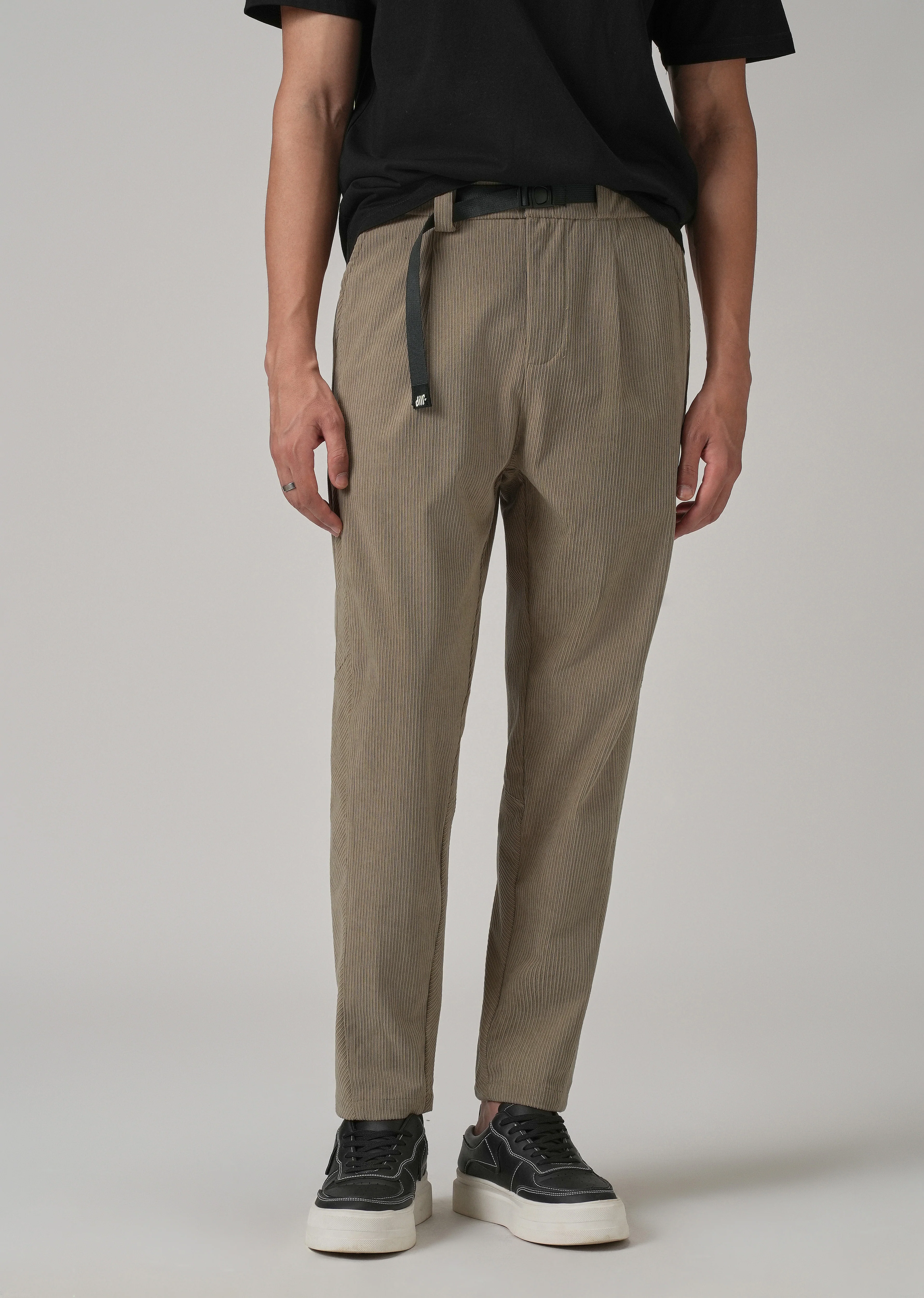 Beige Corduroy Belted Pant - Image 7