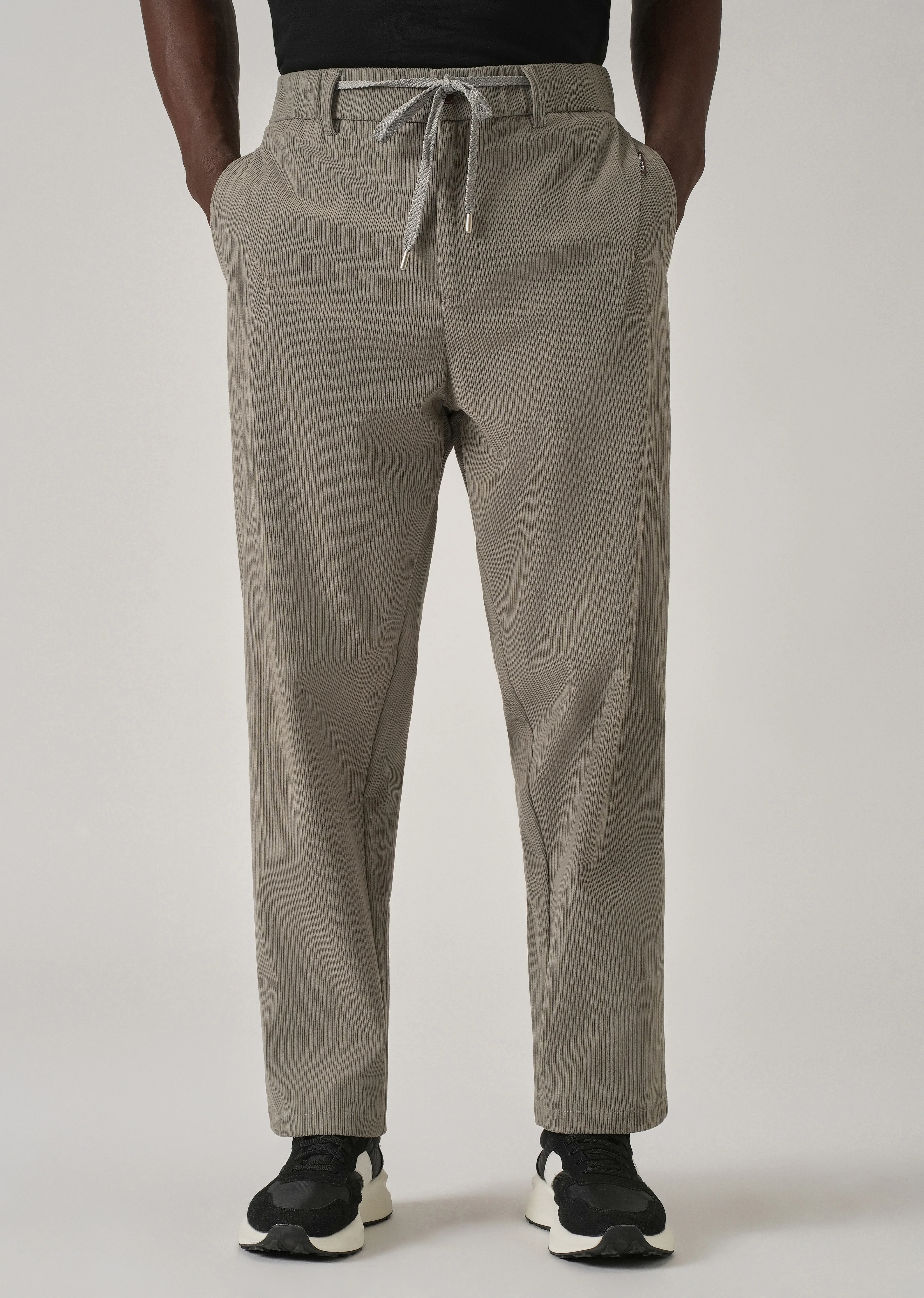 Beige Corduroy Drawstring Pant - Image 7