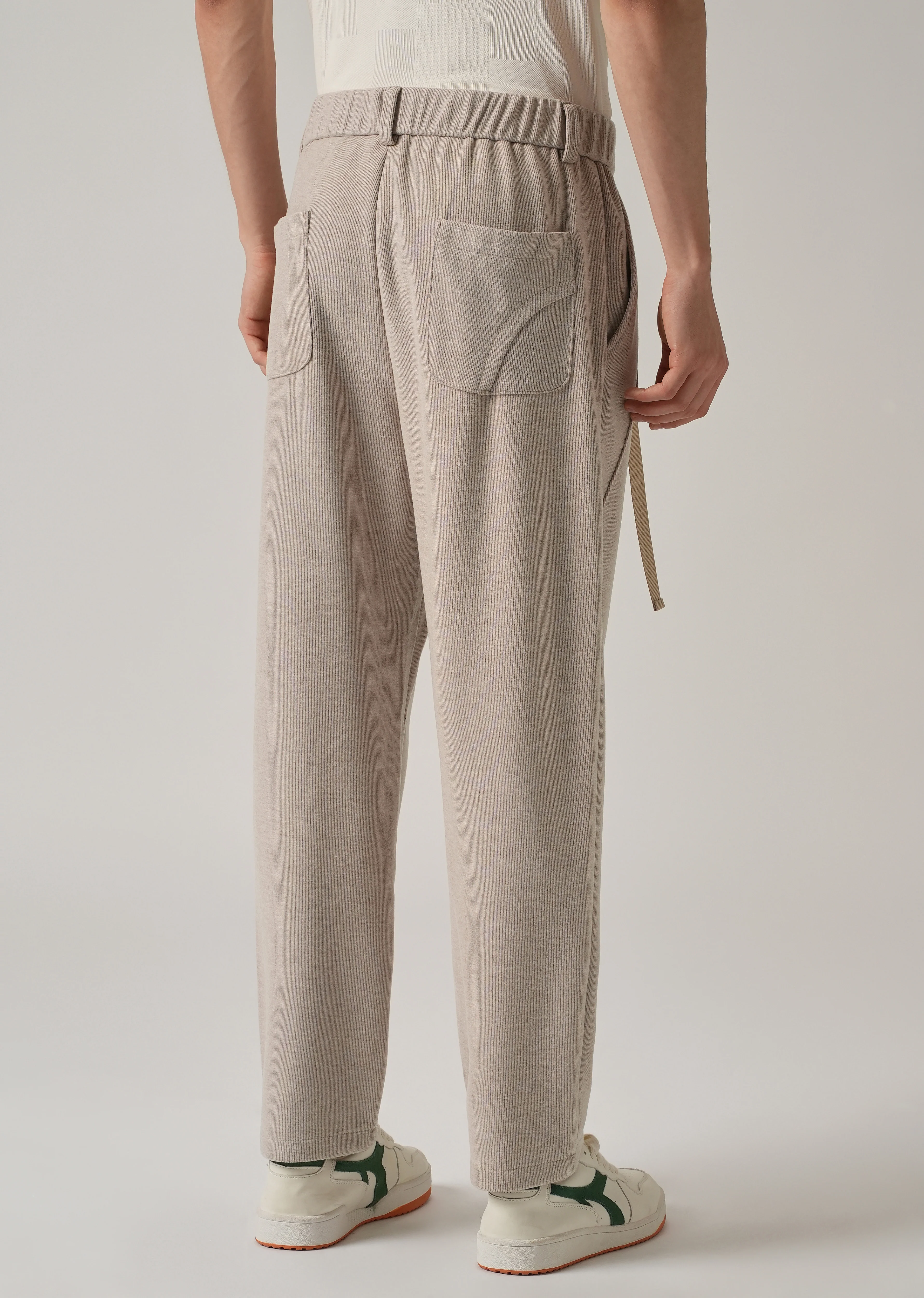 Beige Corduroy Relaxed Fit Pant - Image 2