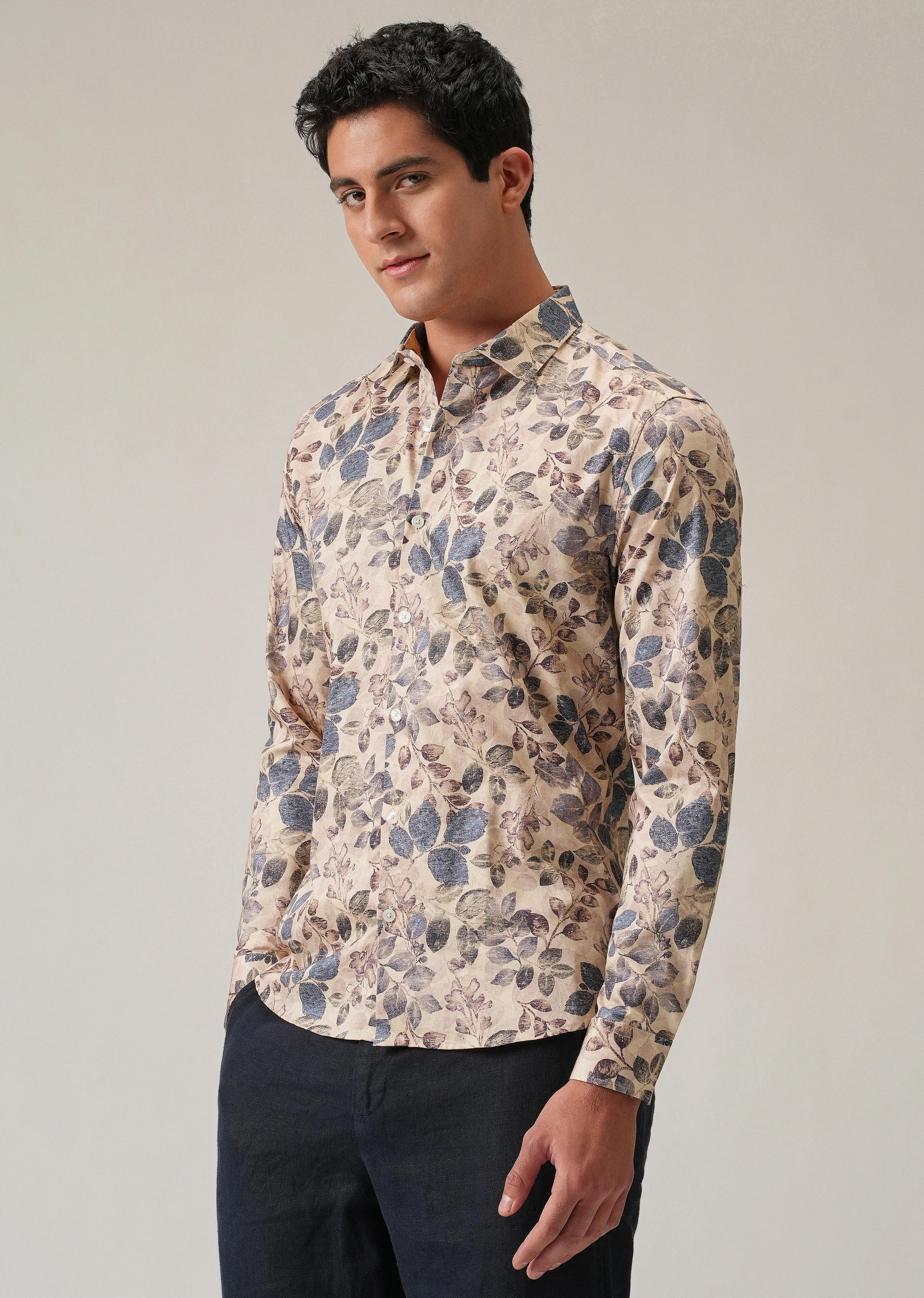 Beige Floral Print Shirt - Image 4