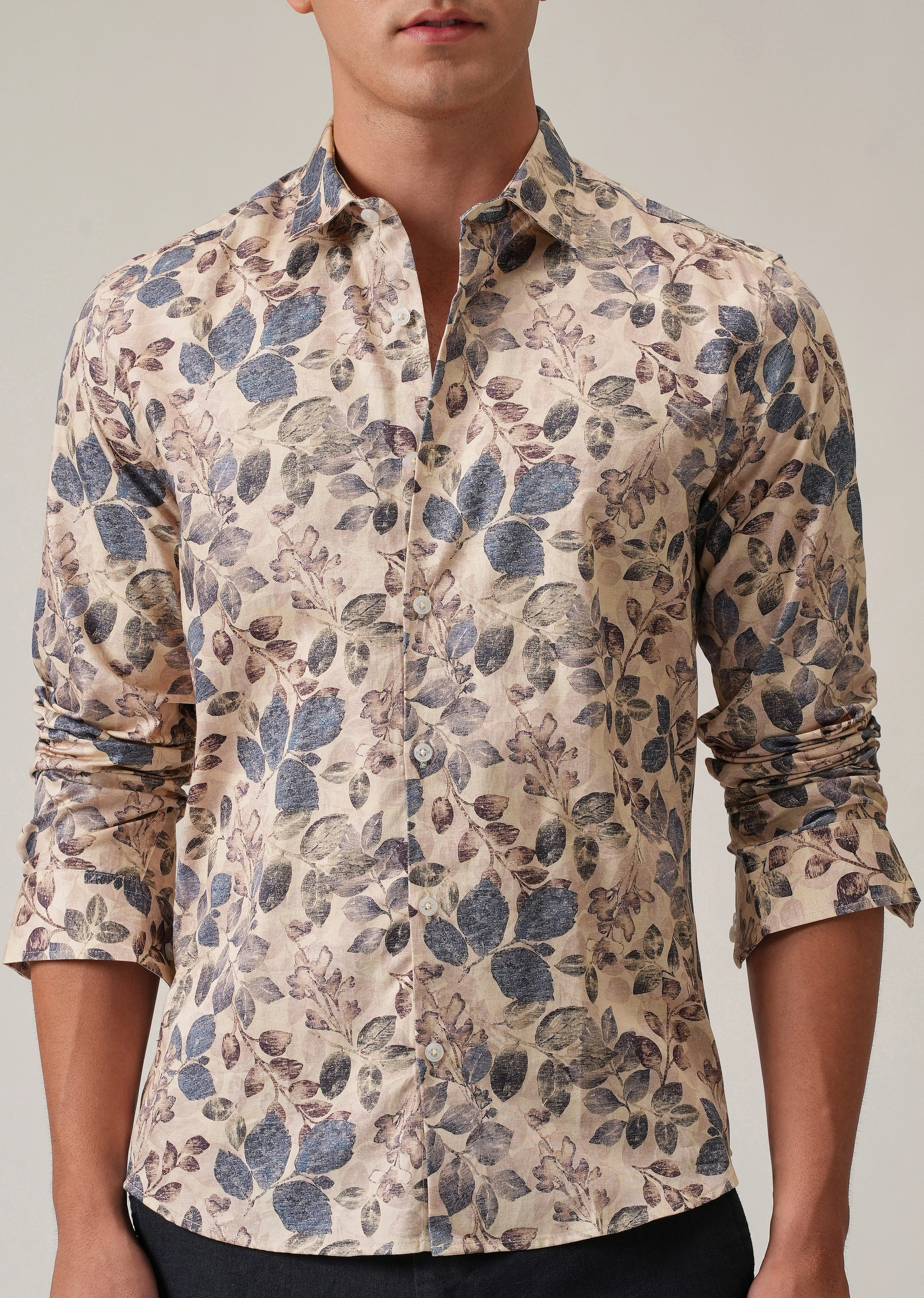 Beige Floral Print Shirt - Image 7