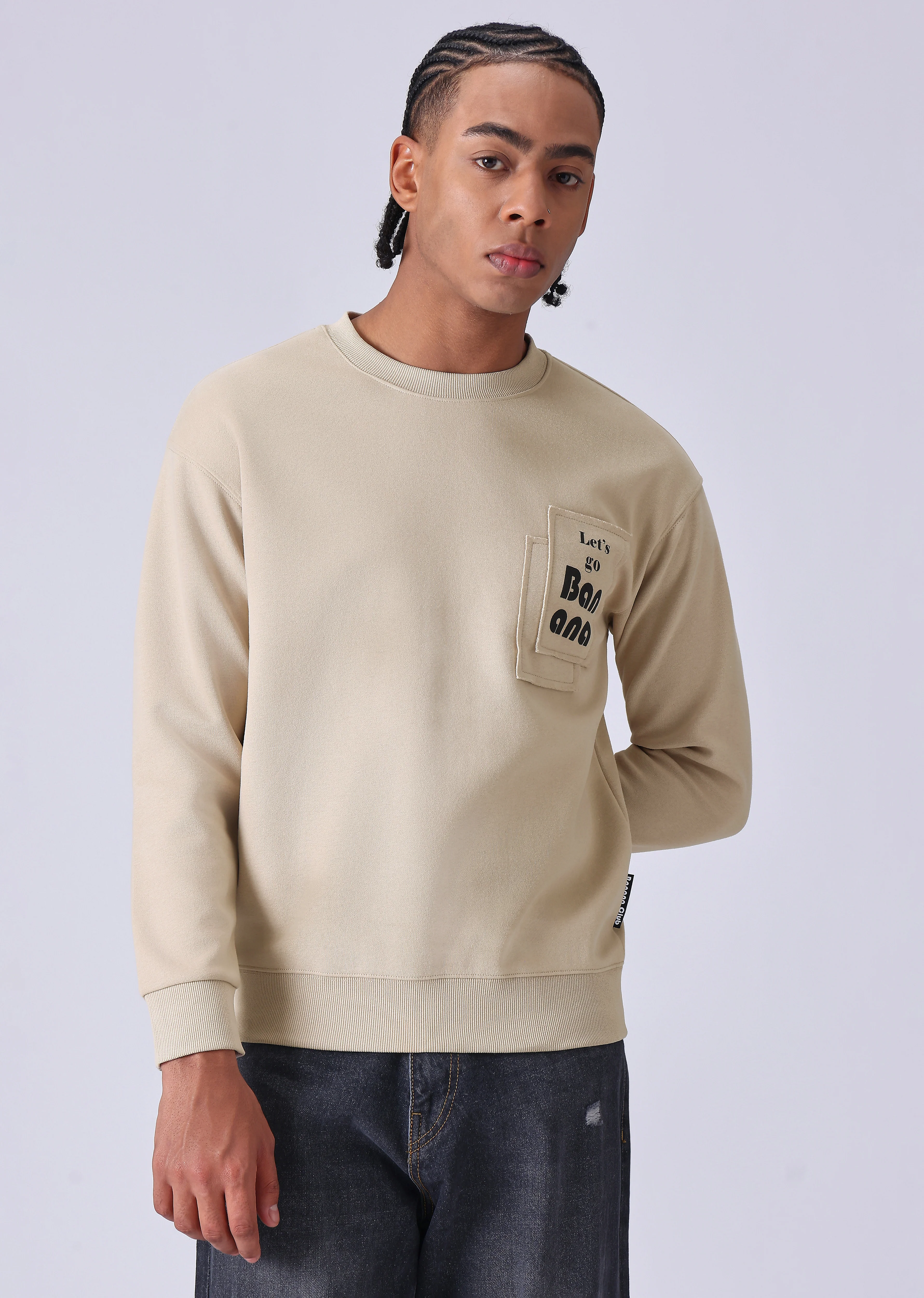 Beige Patch Sweatshirt - Image 3