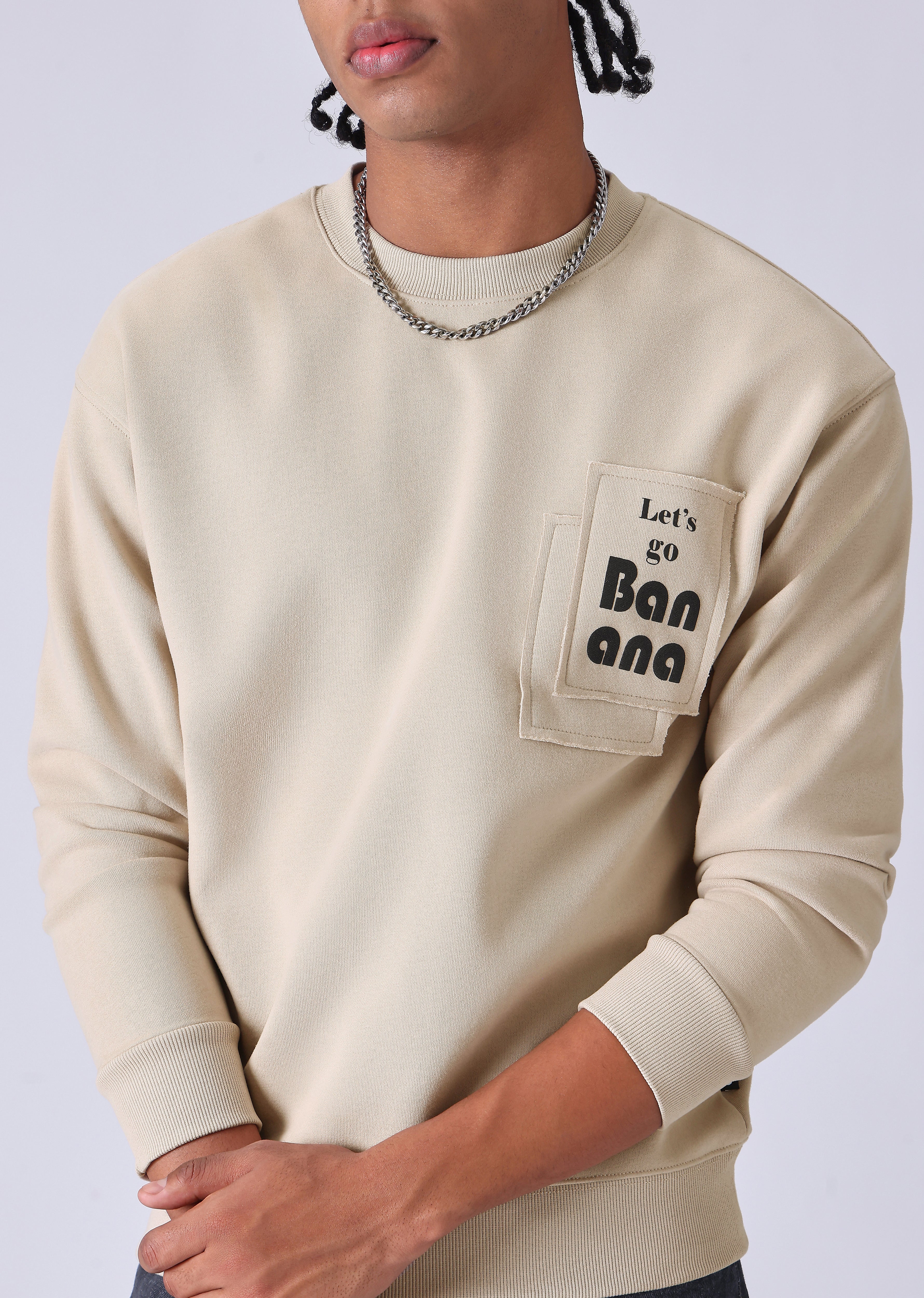 Beige Patch Sweatshirt - Image 7