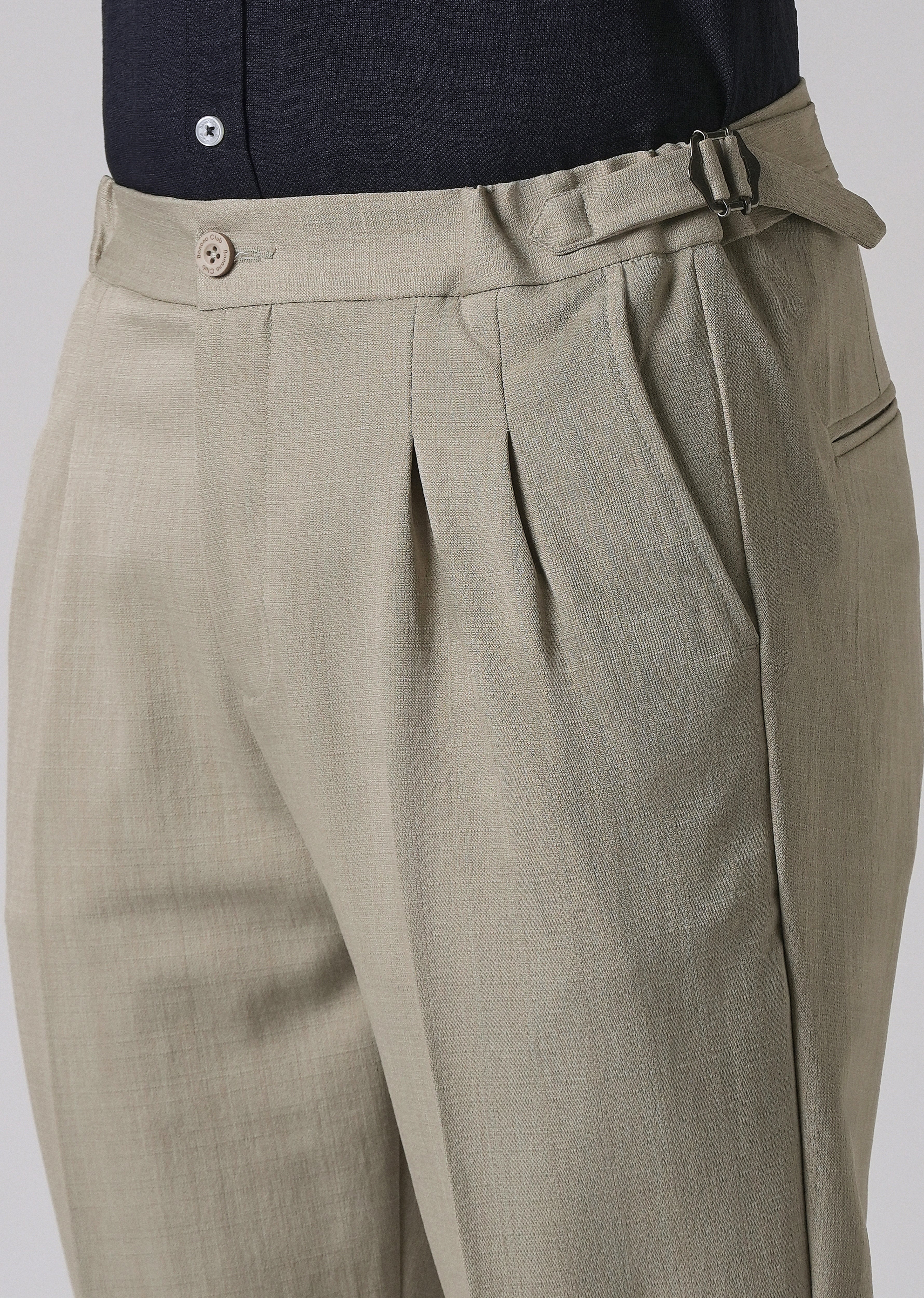 Beige Pleated Gurkha Pant - Image 5