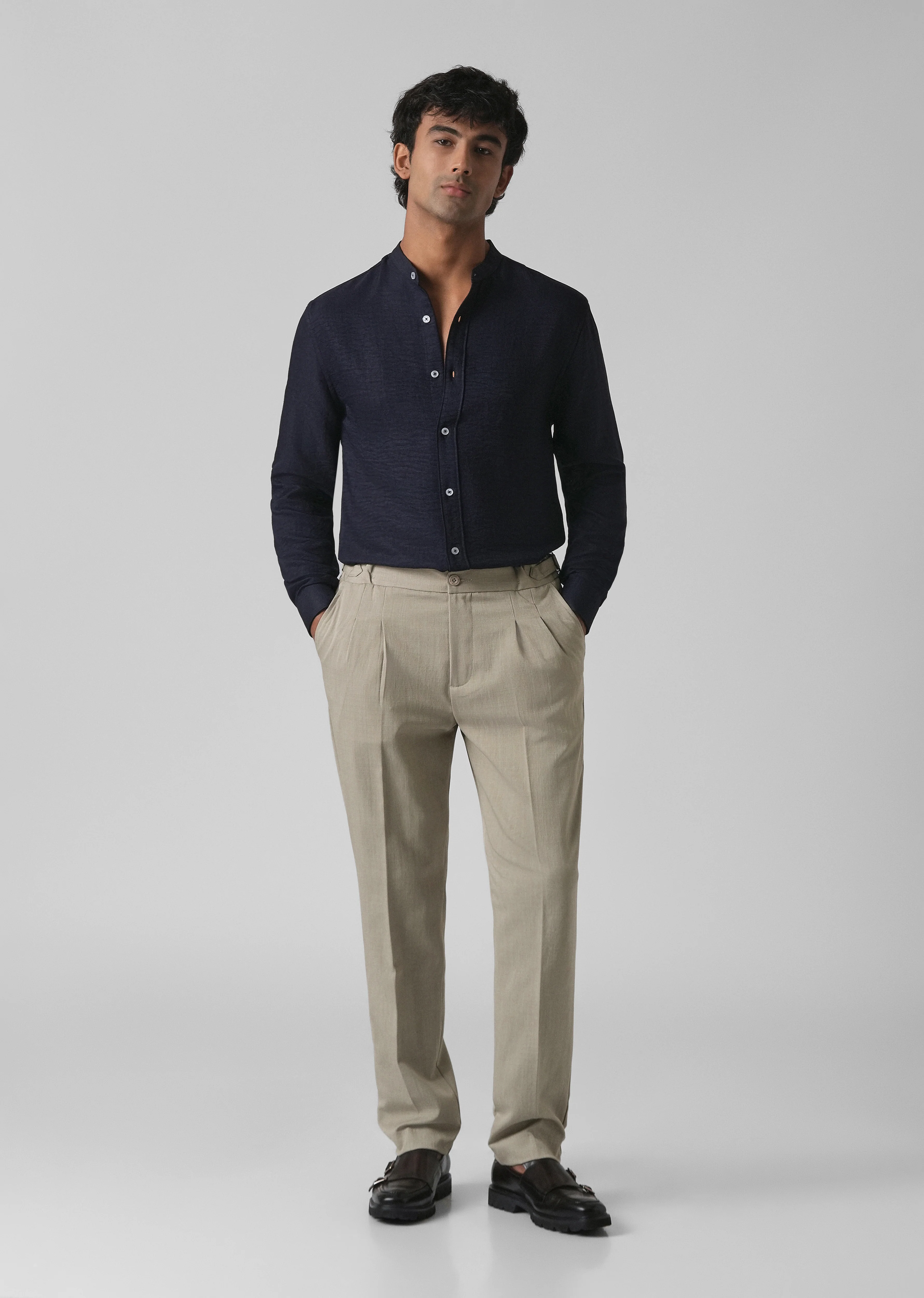 Beige Pleated Gurkha Pant - Image 6