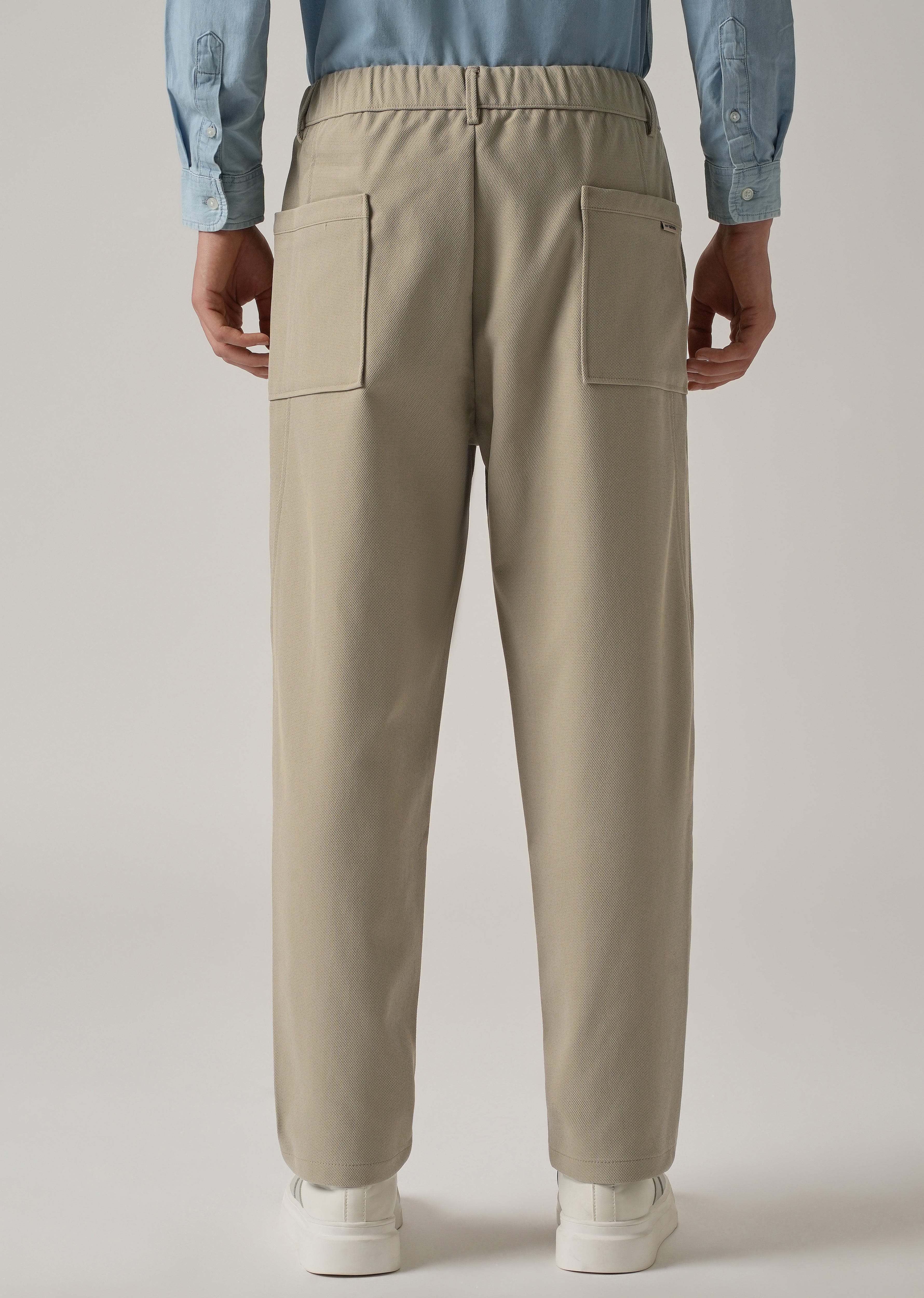Beige Relaxed Fit Tie Waist Pant - Image 2