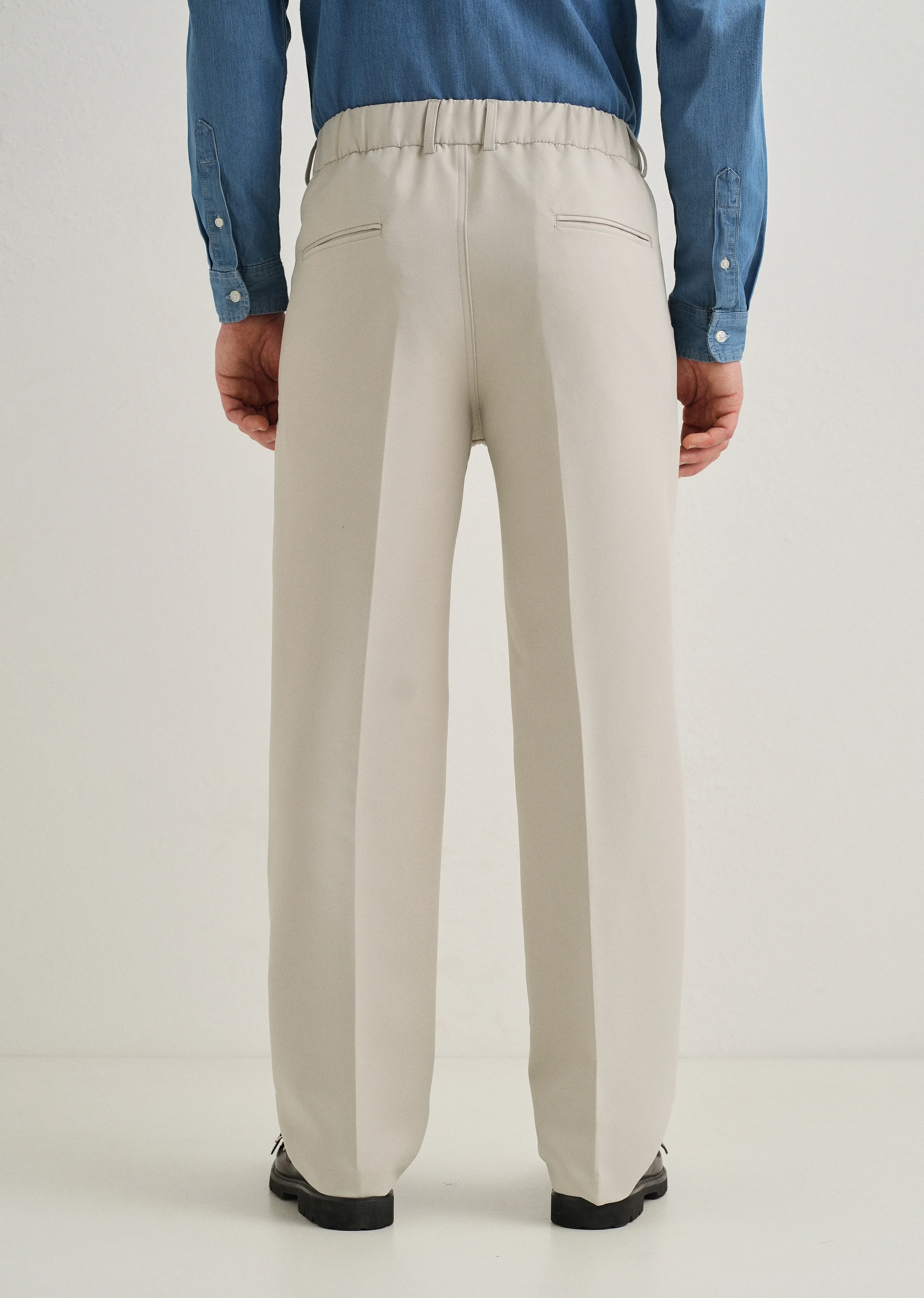 Beige Relaxed Fit Trousers - Image 5