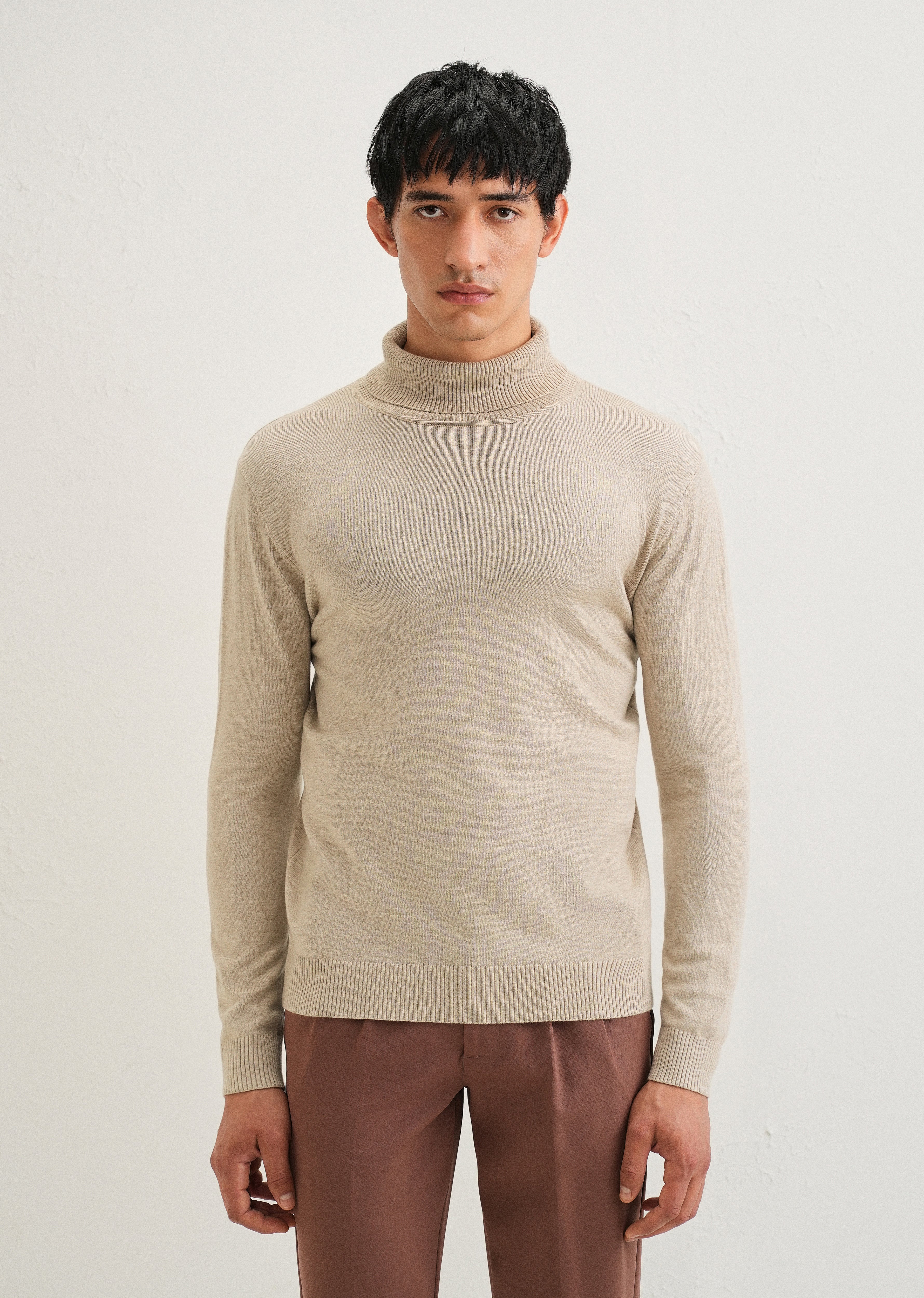 Beige Turtle-Neck Sweater - Image 4