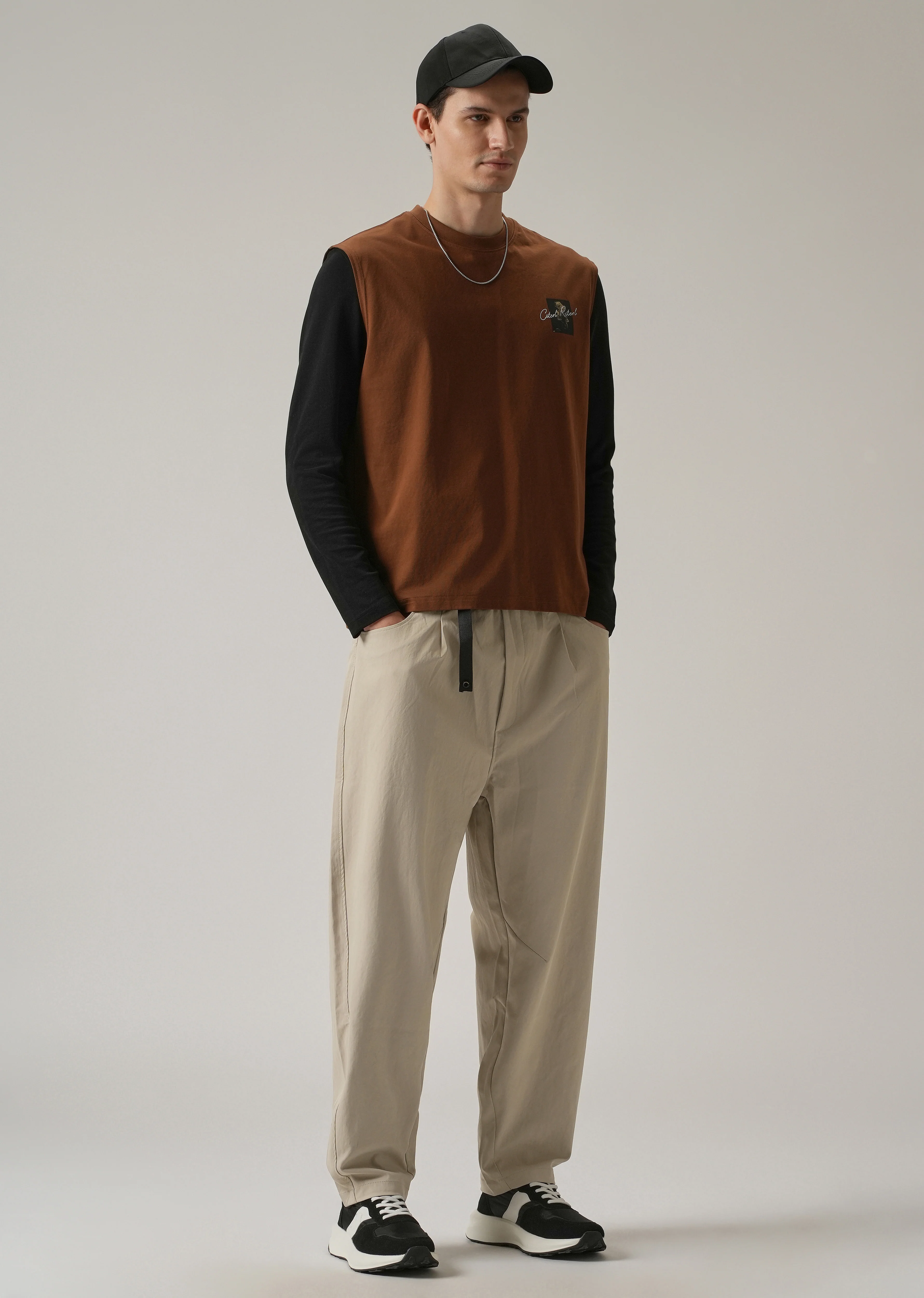Beige Twill Relaxed Fit Pant - Image 6