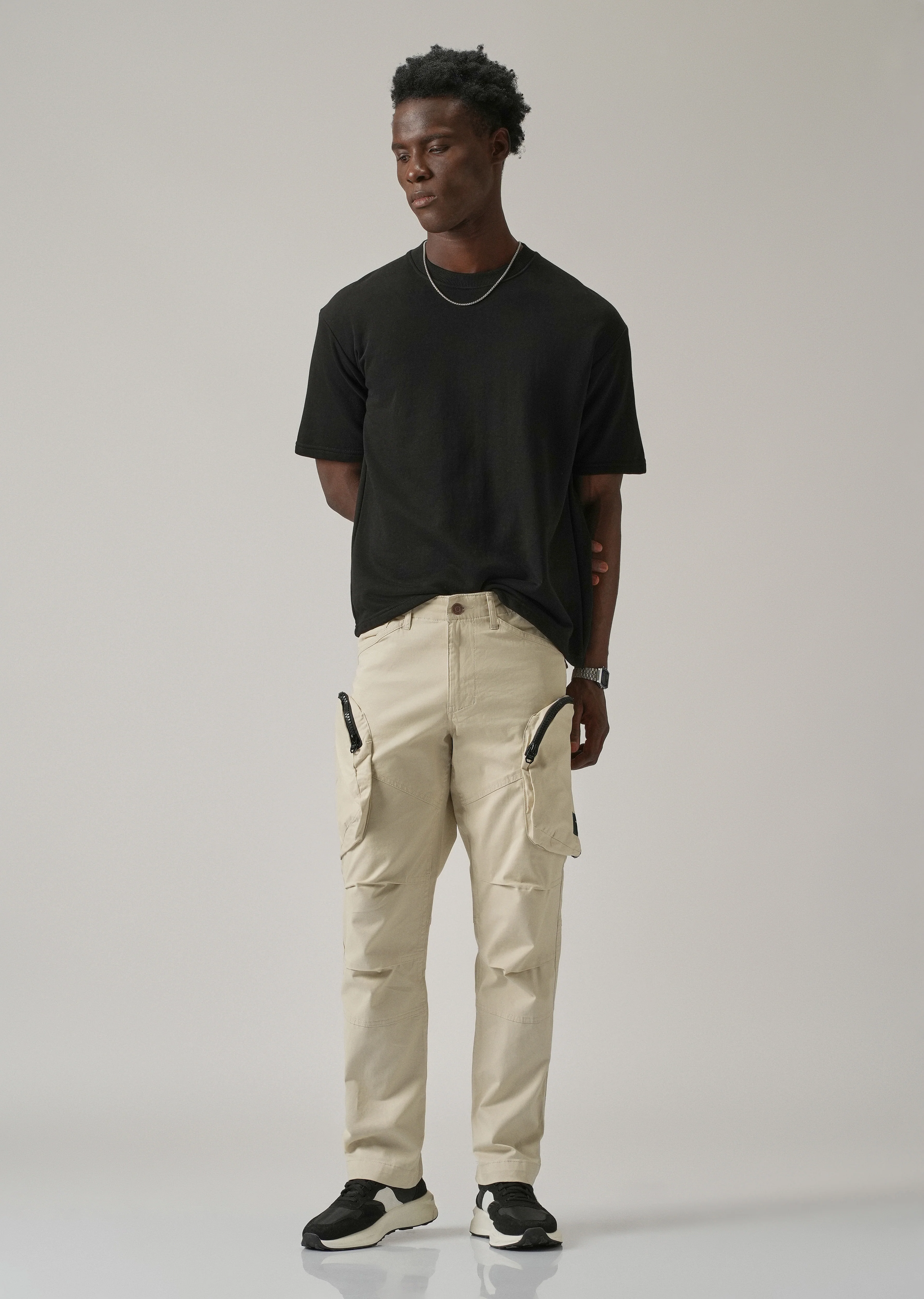 Beige Zipper Cargo Pant - Image 7