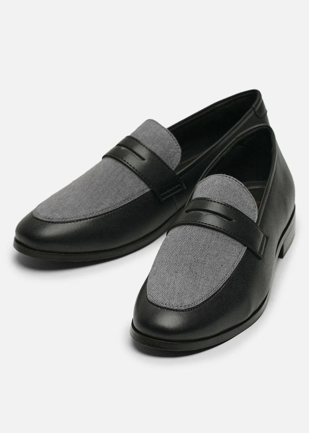 Black & Grey Dual-Tone Loafers - Image 4