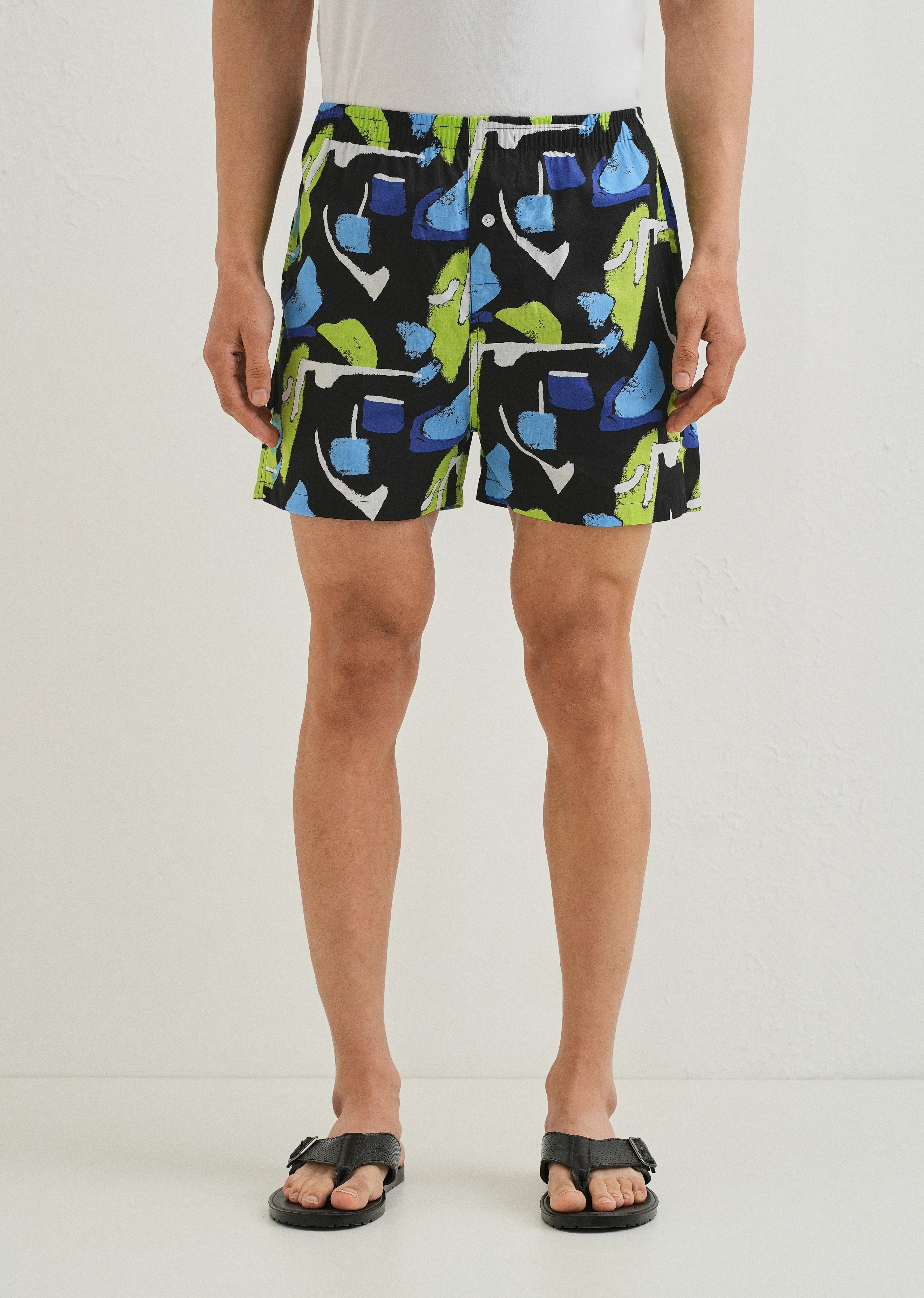 Black Abstract Colour Printed Boxer - Image 6