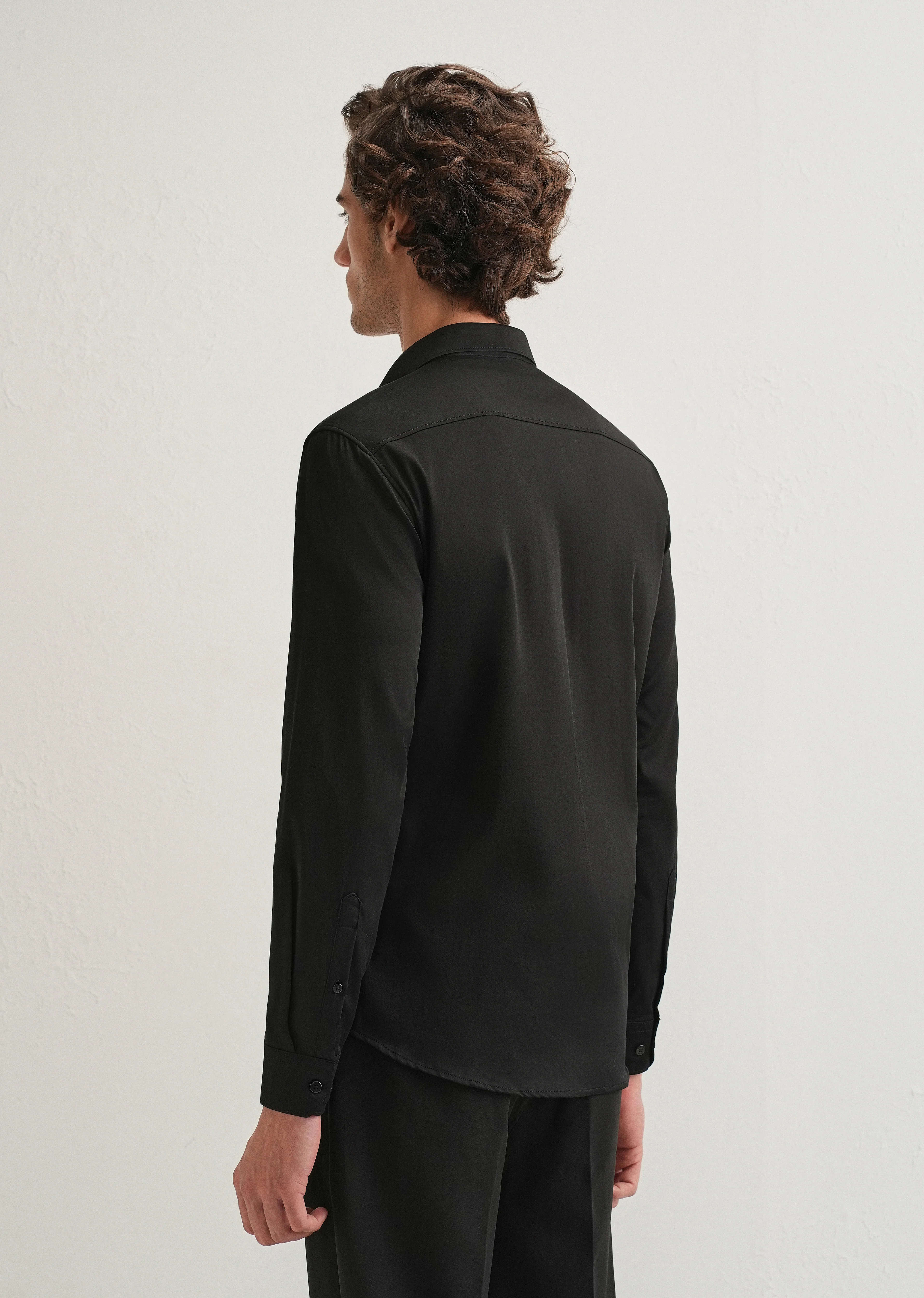 Black Abstract Embellished Designer Shirt - Image 2